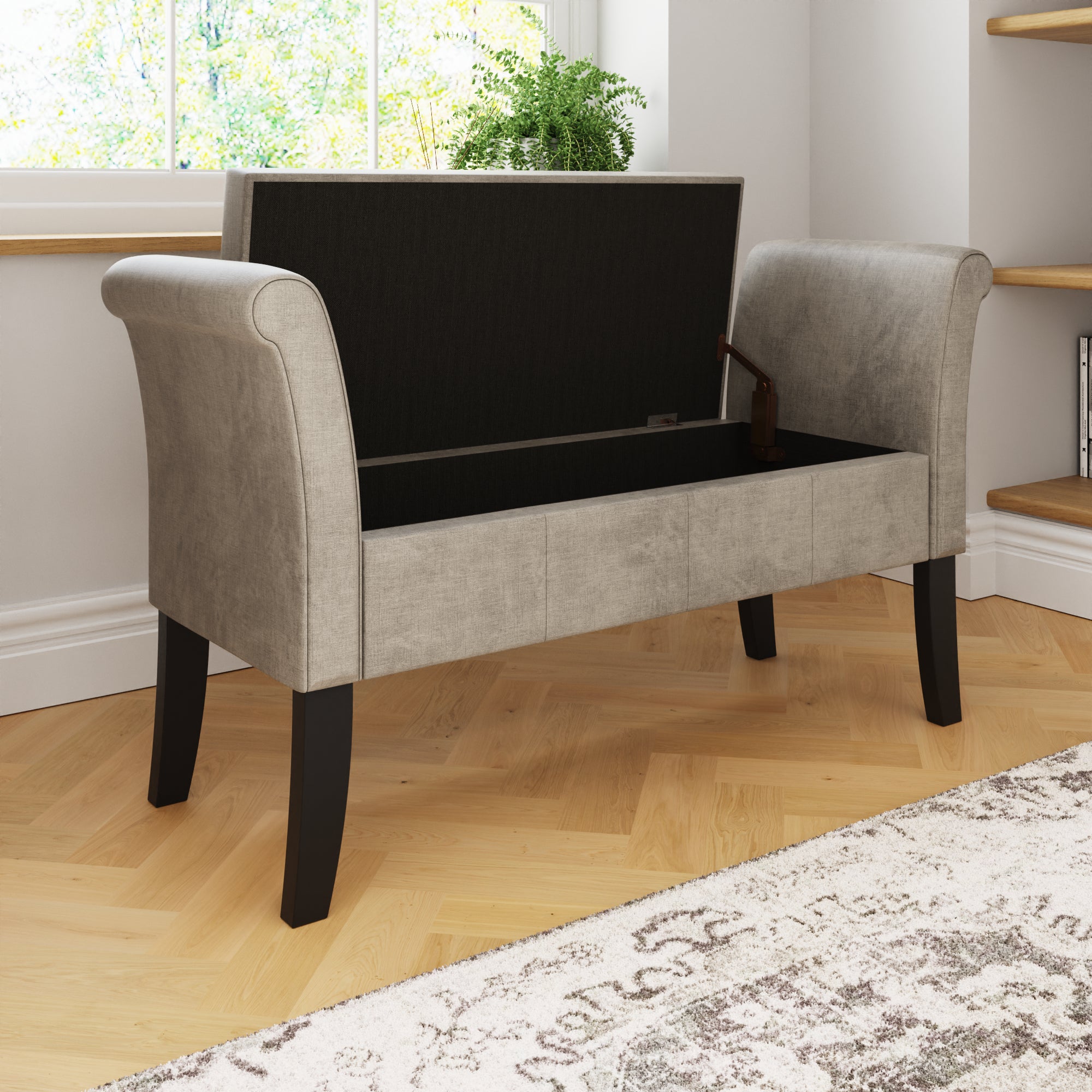 Balmoral Window Seat Silver Chenille