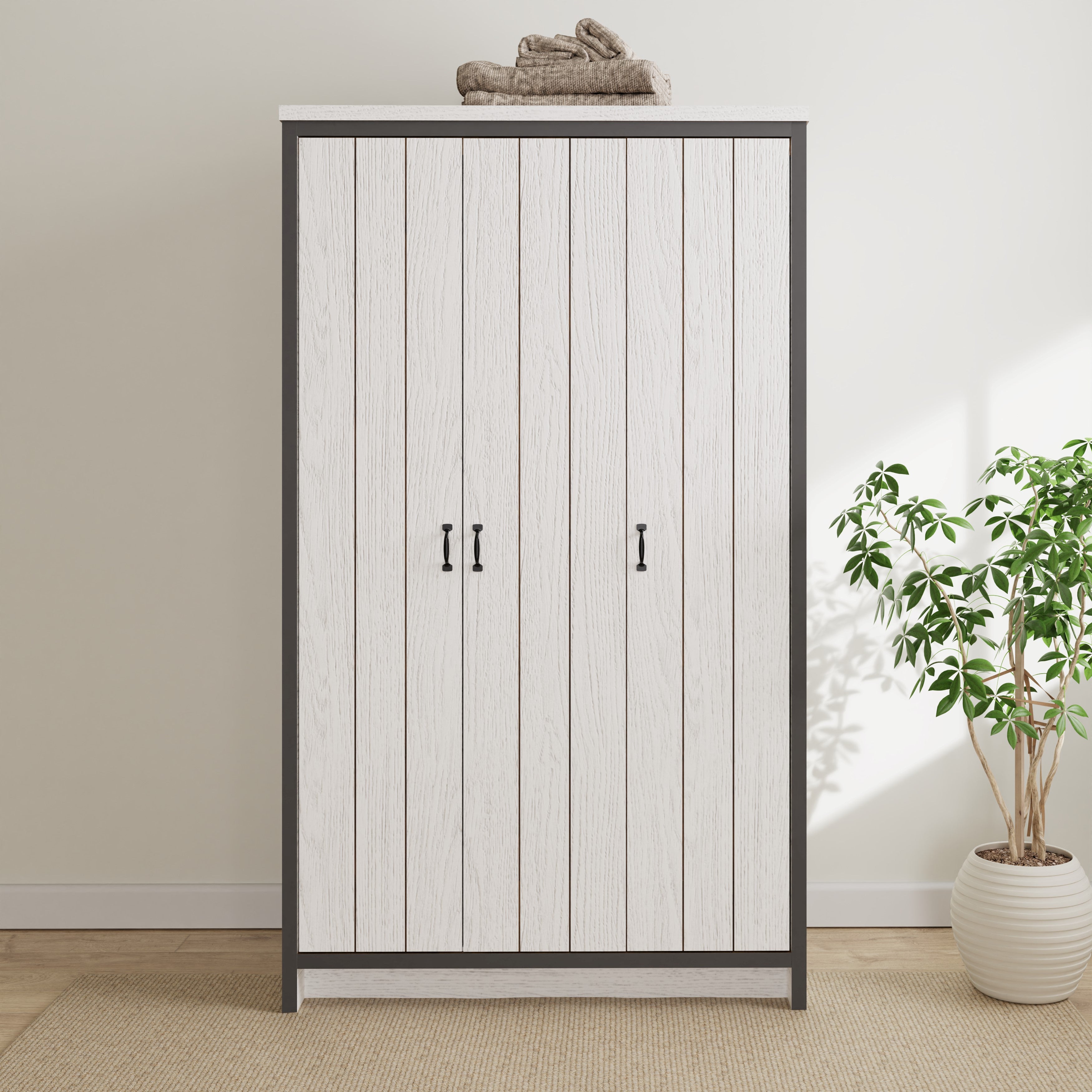 Boston 3 Door Wardrobe White