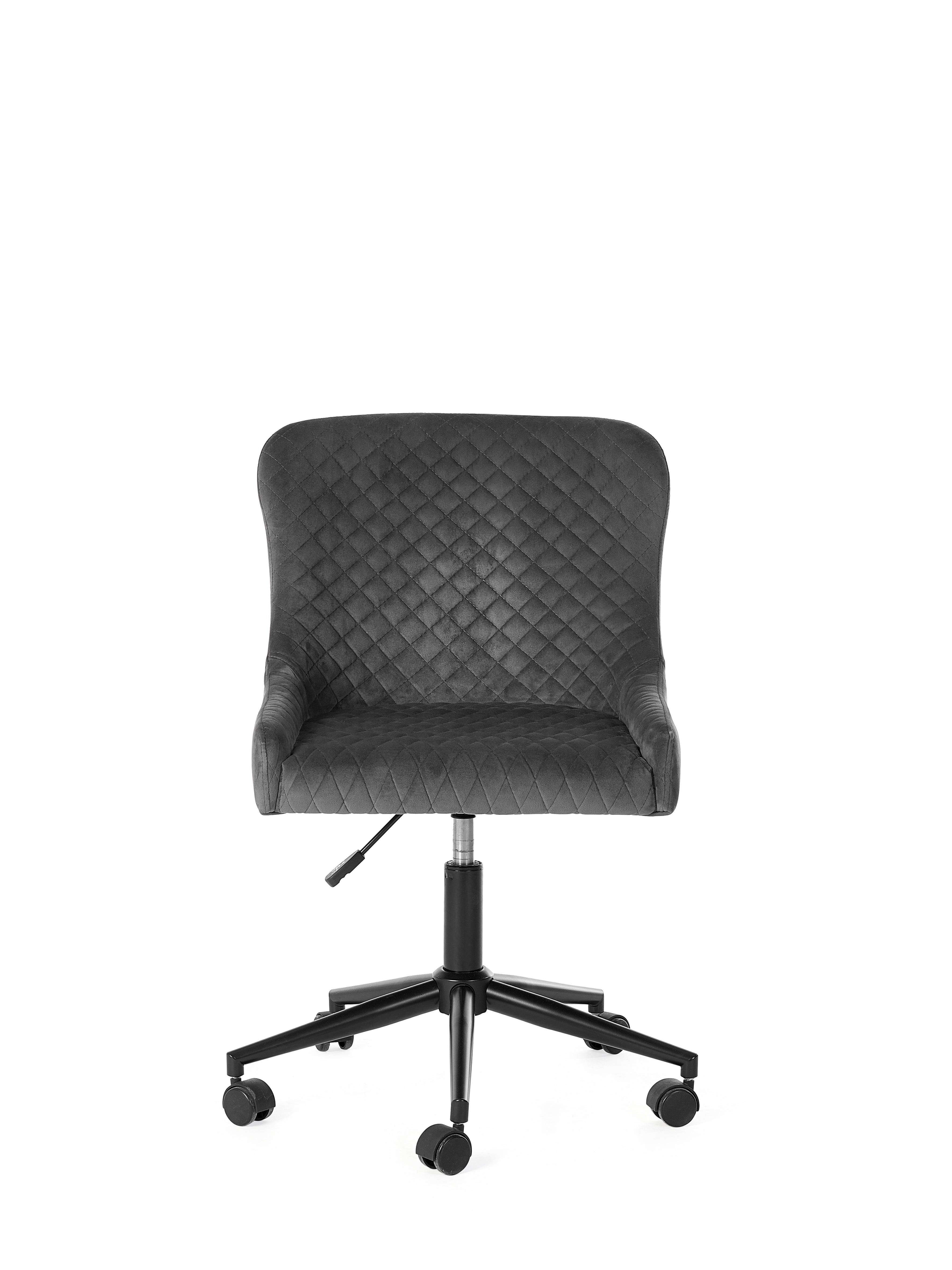 Luxe Office Chair In Grey Velvet