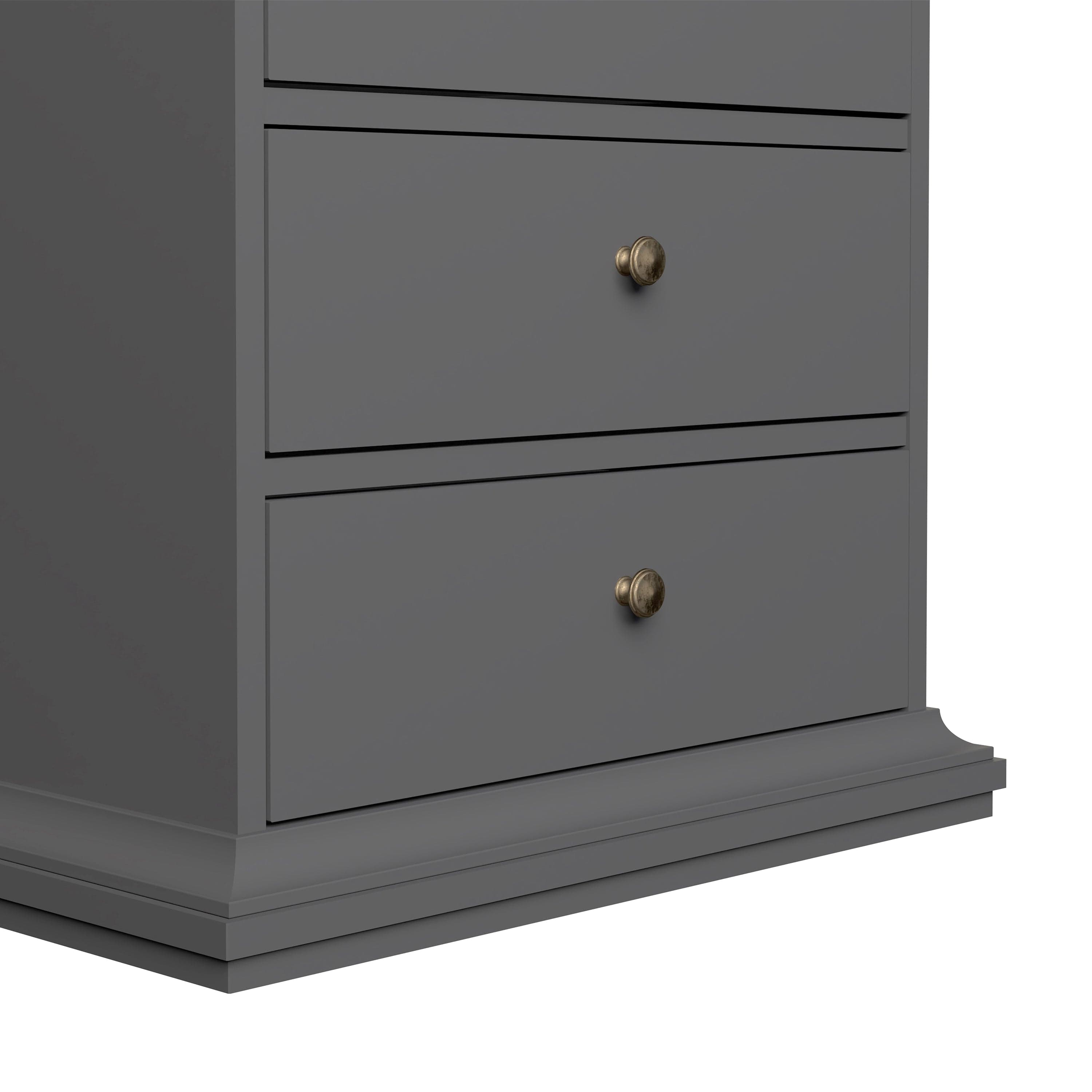 FTG Chest Of Drawers Paris Chest of 5 drawers in Matt Grey Bed Kings