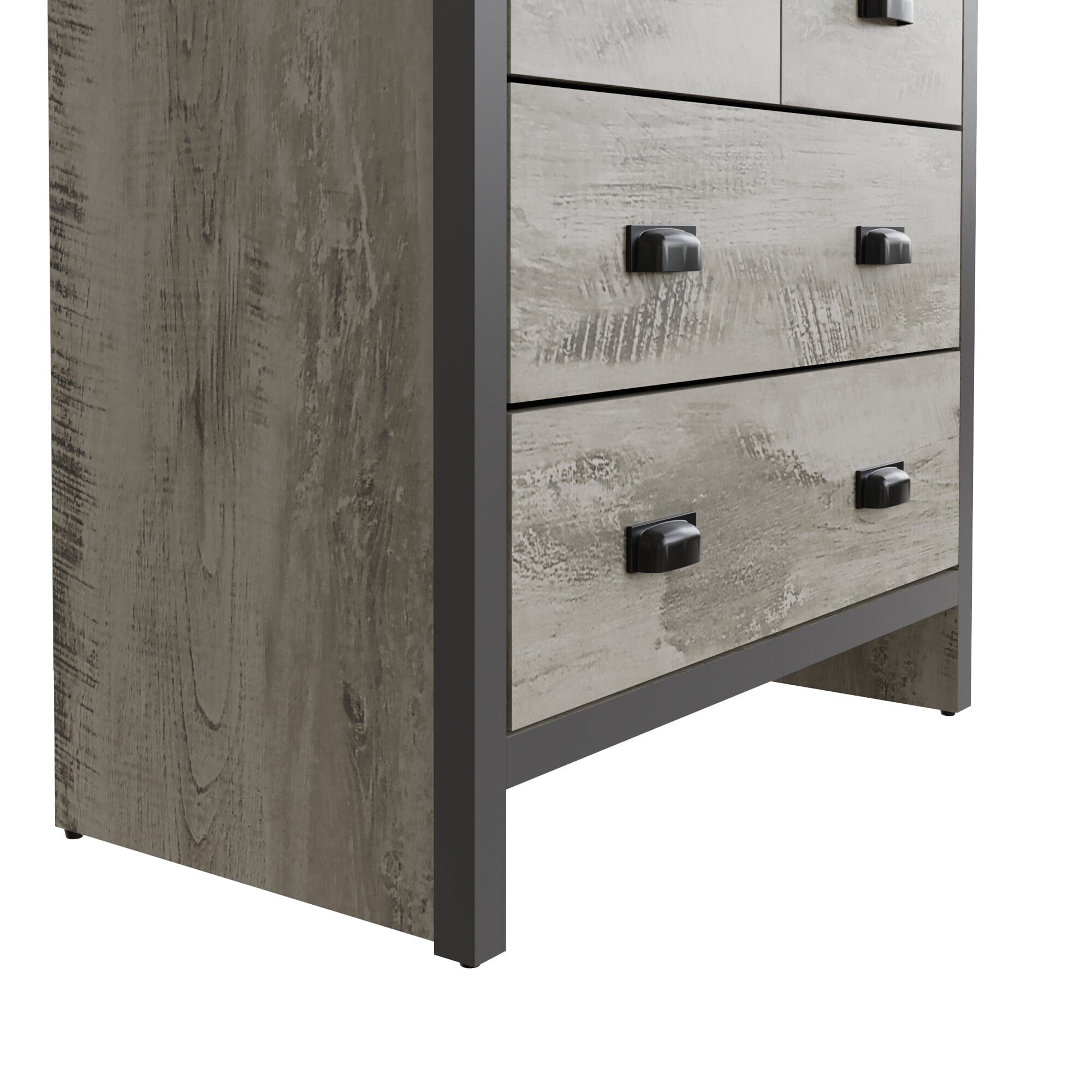 GFW Chest Of Drawers Boston 2+2 Drawer Chest Grey Bed Kings