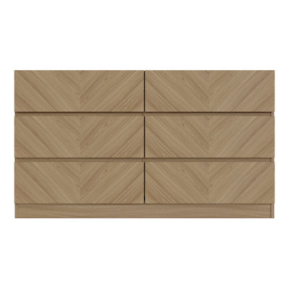 GFW Chest Of Drawers Catania 3+3 Drawer Chest Euro Oak Bed Kings