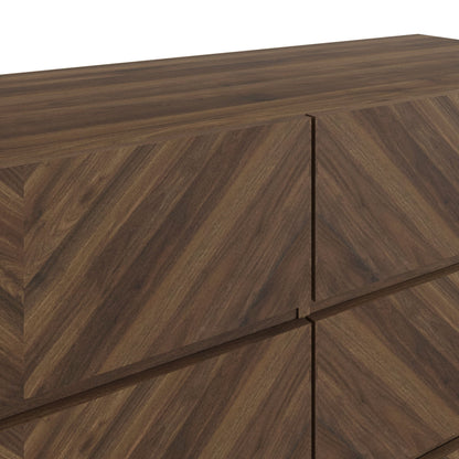 GFW Chest Of Drawers Catania 3+3 Drawer Chest Royal Walnut Bed Kings