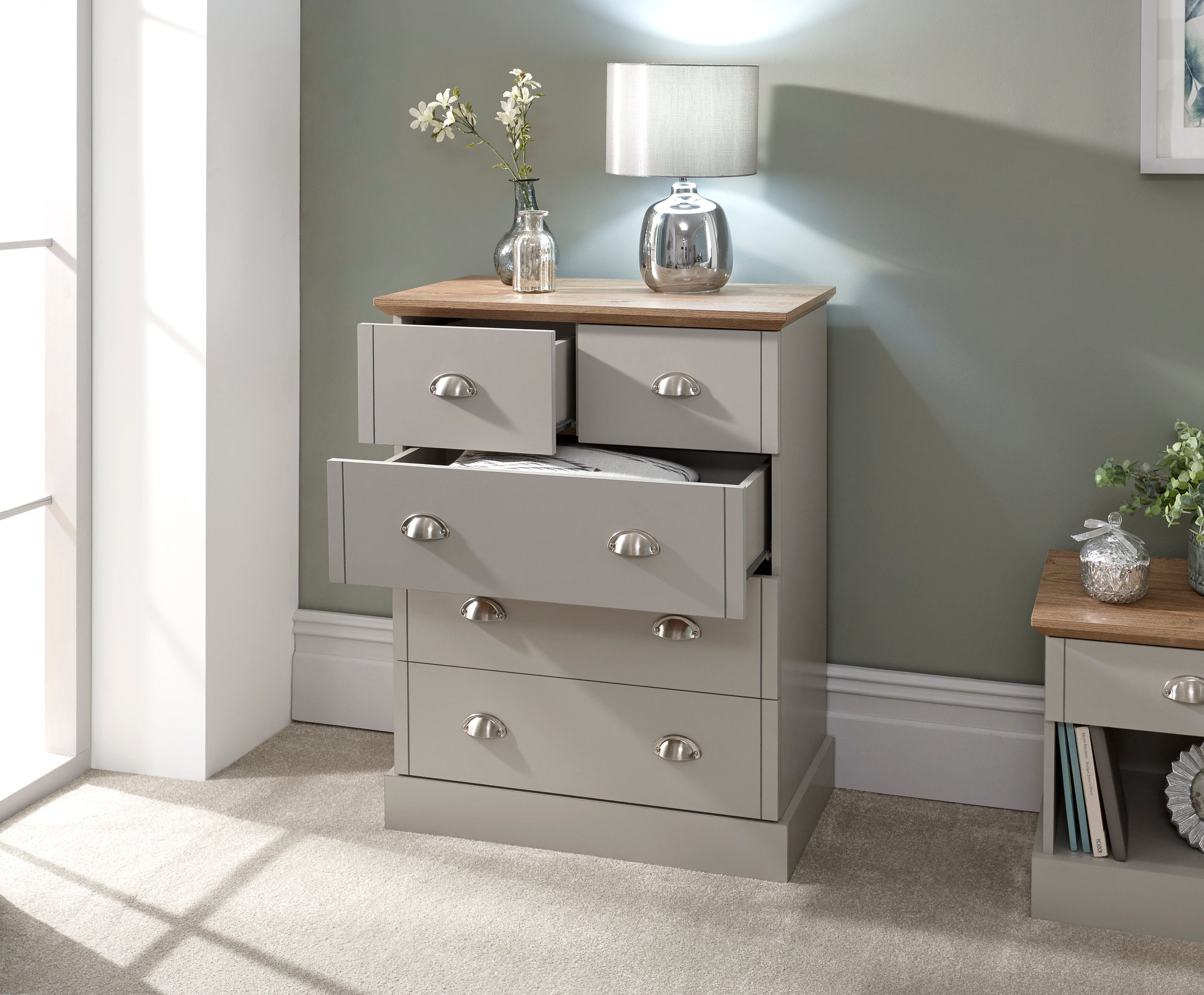 GFW Chest Of Drawers Kendal 2 + 3 Drawer Chest Bed Kings