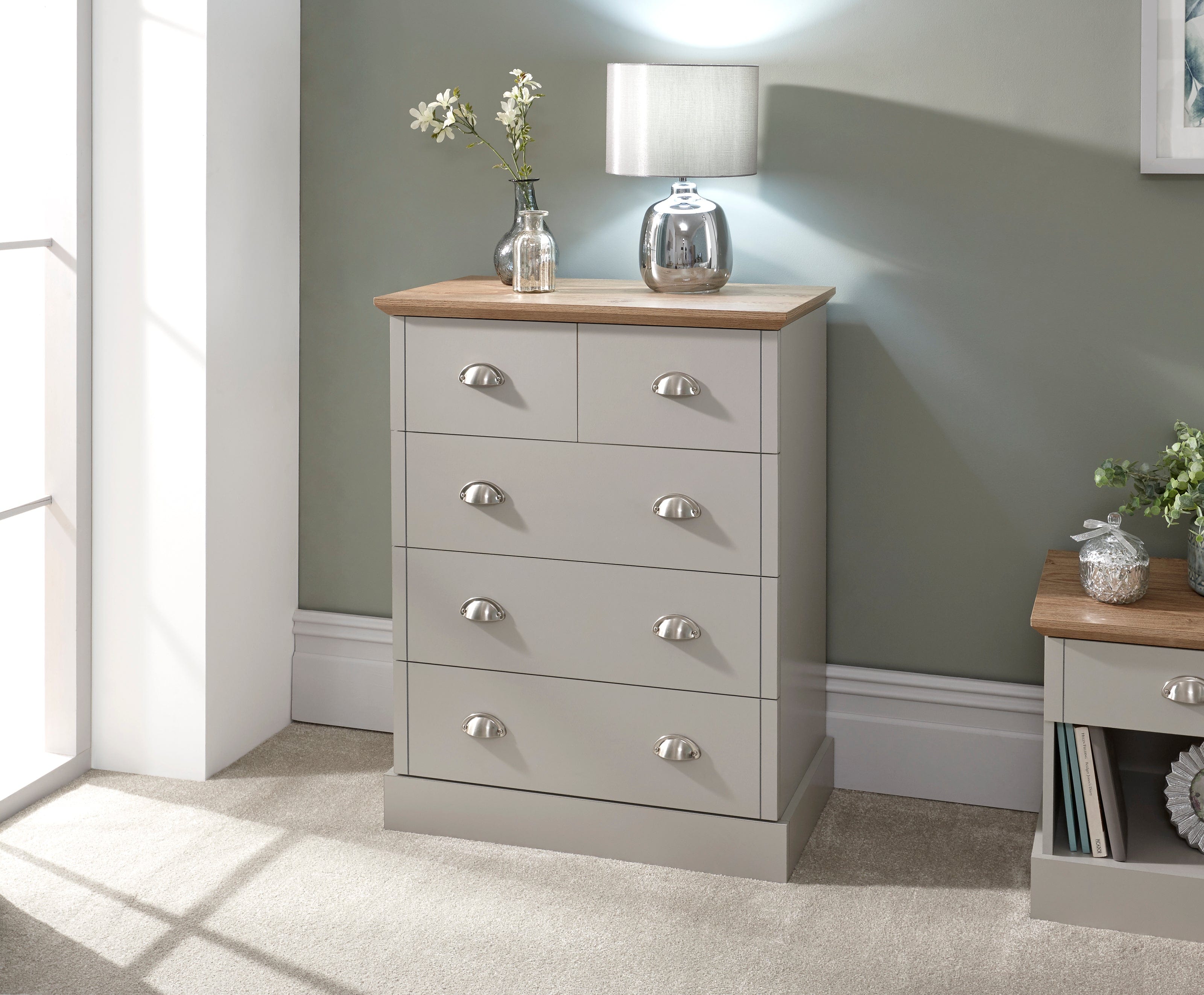 GFW Chest Of Drawers Kendal 2 + 3 Drawer Chest Bed Kings