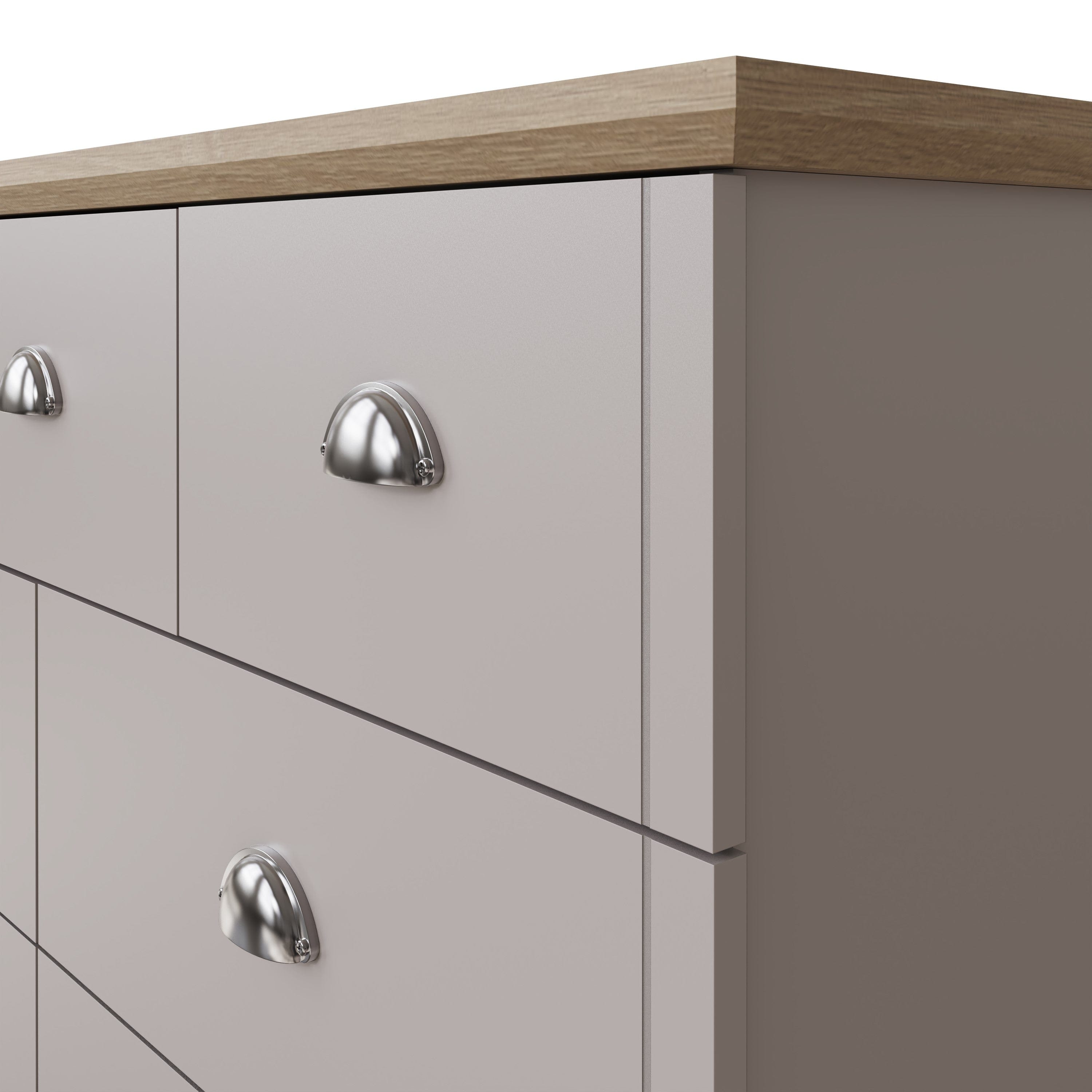 GFW Chest of Drawers Kendal 4+3 Drawer Chest Grey Bed Kings