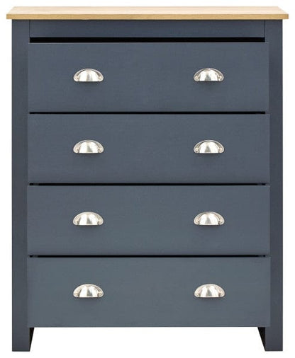 GFW Chest Of Drawers Lancaster 4 Drawer Chest Slate Blue Bed Kings
