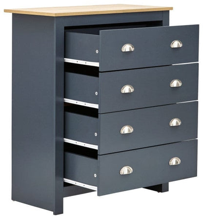 GFW Chest Of Drawers Lancaster 4 Drawer Chest Slate Blue Bed Kings