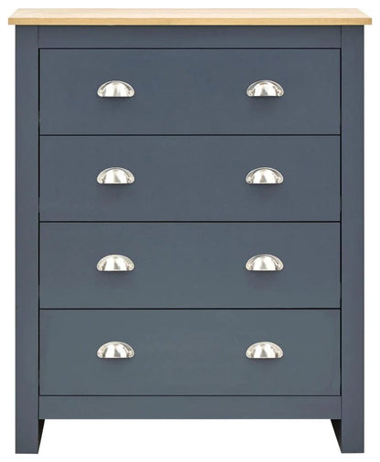 GFW Chest Of Drawers Lancaster 4 Drawer Chest Slate Blue Bed Kings