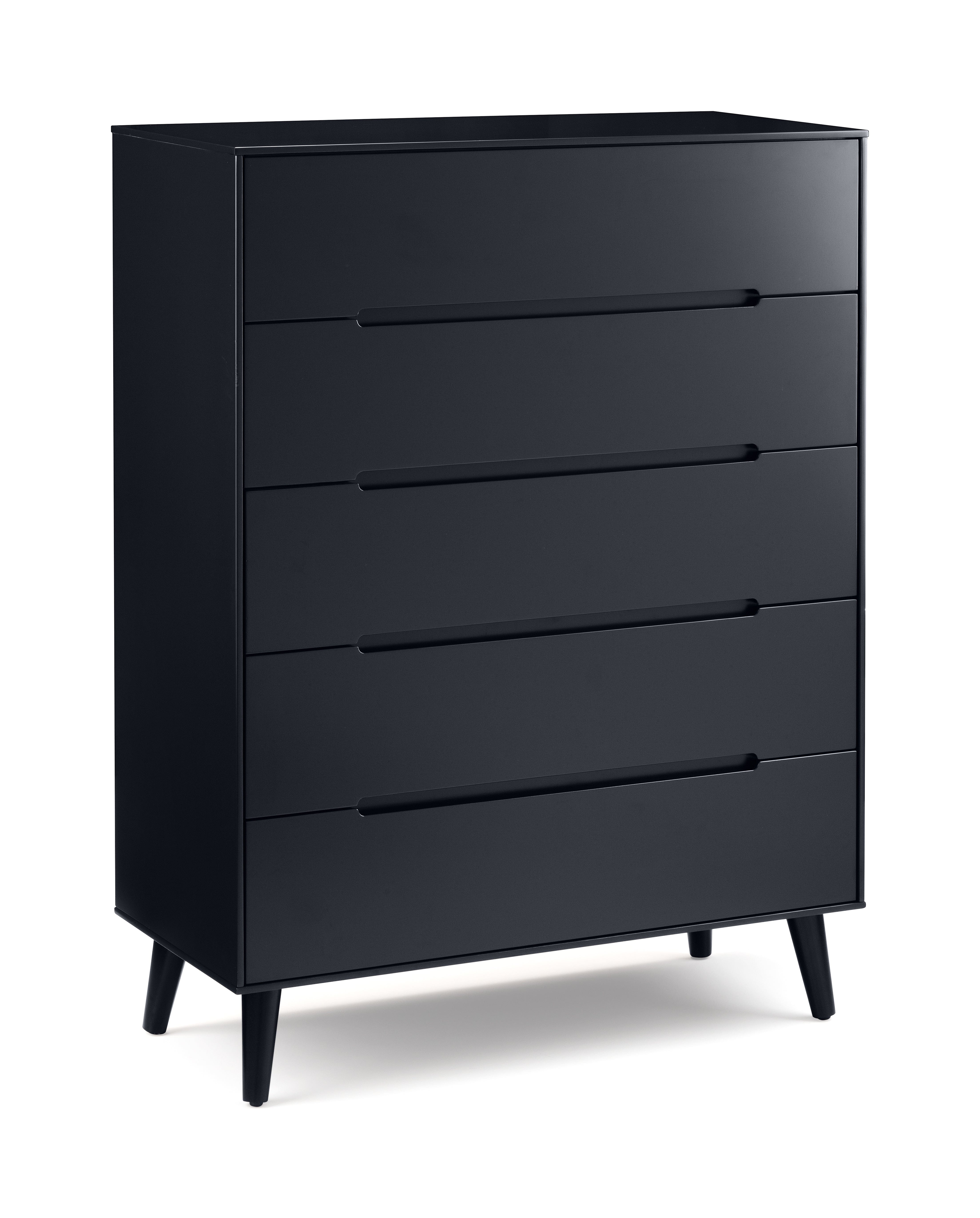 Julian Bowen Chest Of Drawers Alicia 5 Drawer Chest - Anthracite Bed Kings