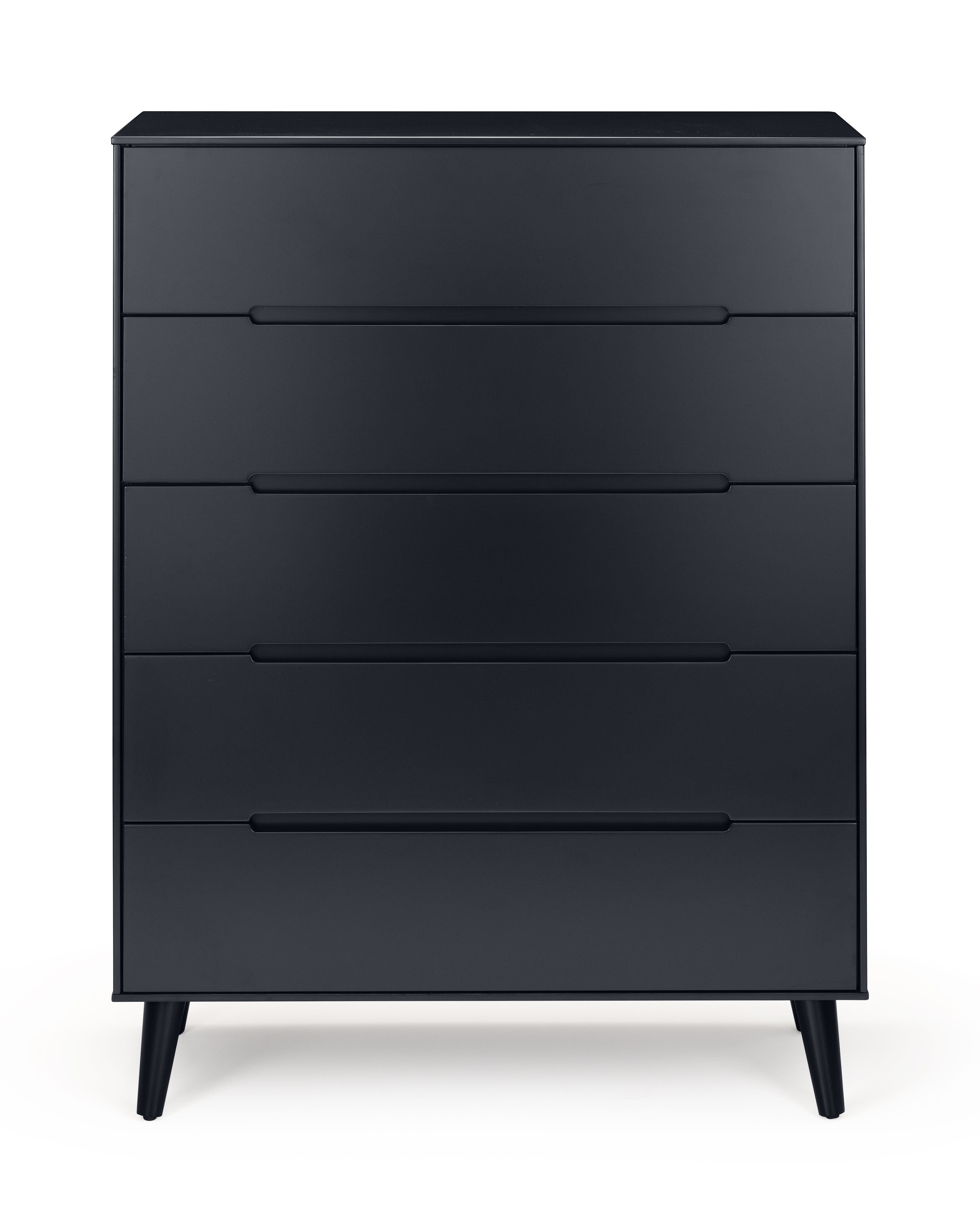 Julian Bowen Chest Of Drawers Alicia 5 Drawer Chest - Anthracite Bed Kings