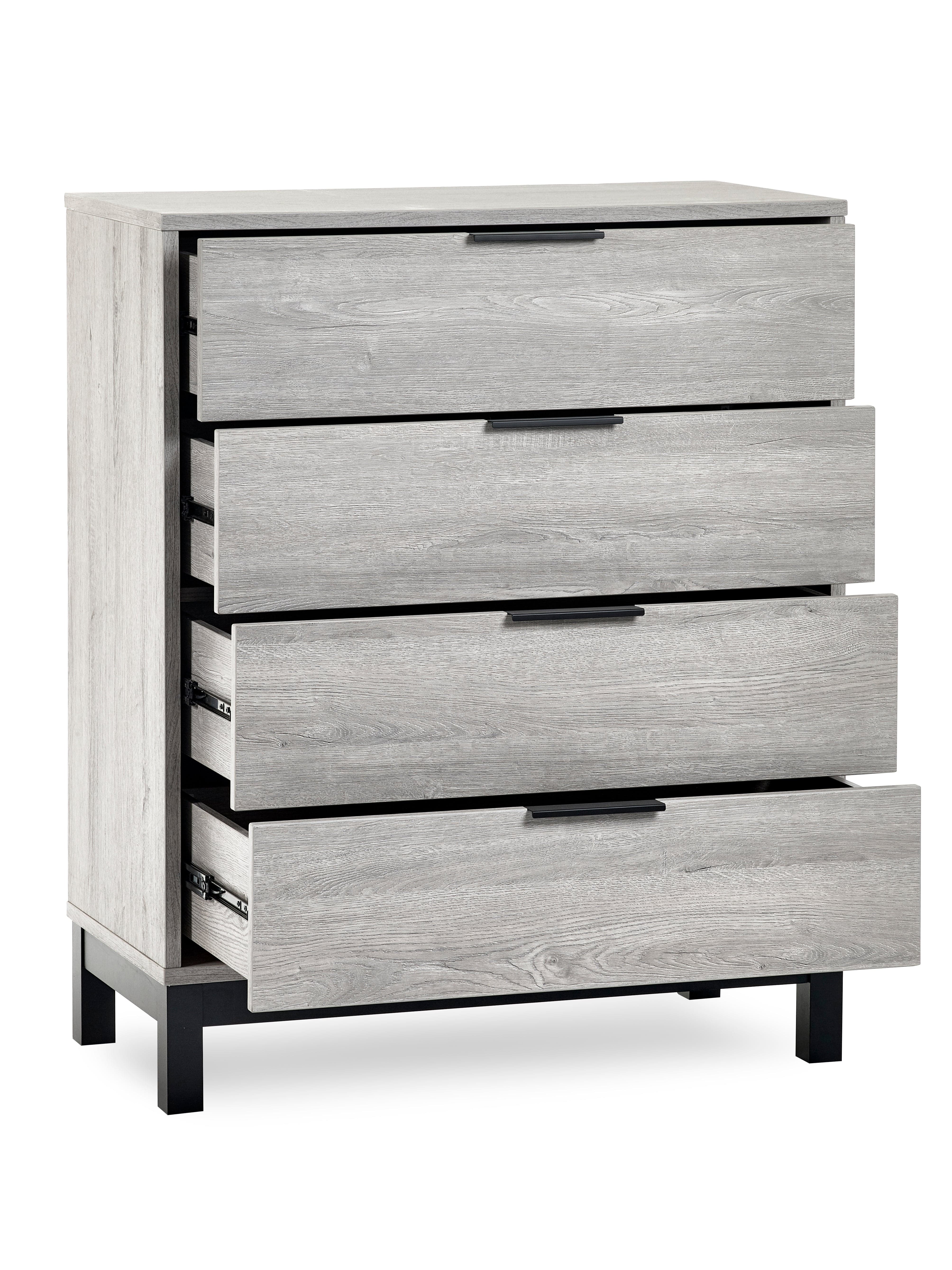 Julian Bowen Chest Of Drawers Bali 4 Drawer Chest - Grey Oak Bed Kings