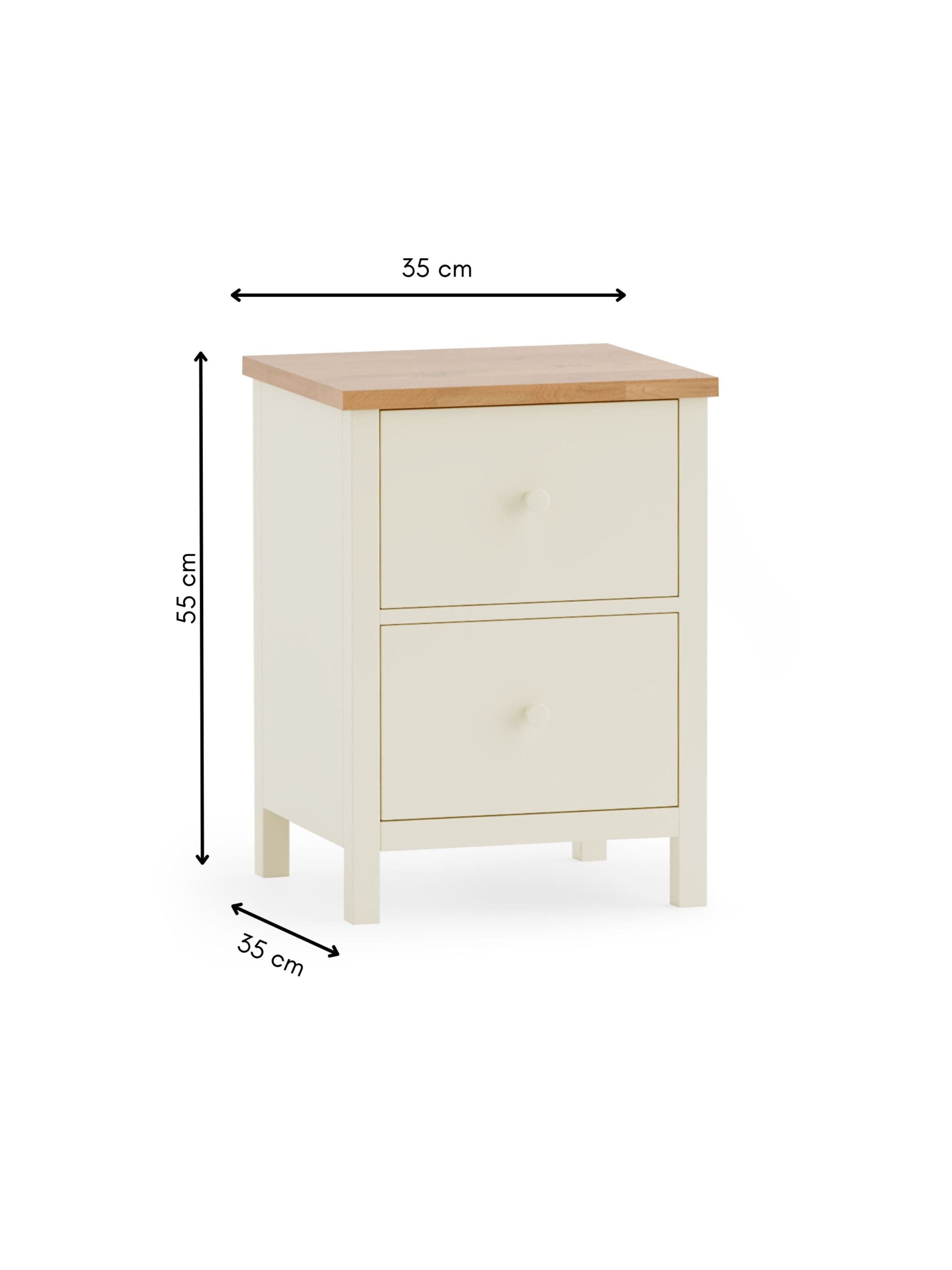 Julian Bowen Chest Of Drawers Coxmoor 2 Drawer Bedside - Ivory and Oak Bed Kings