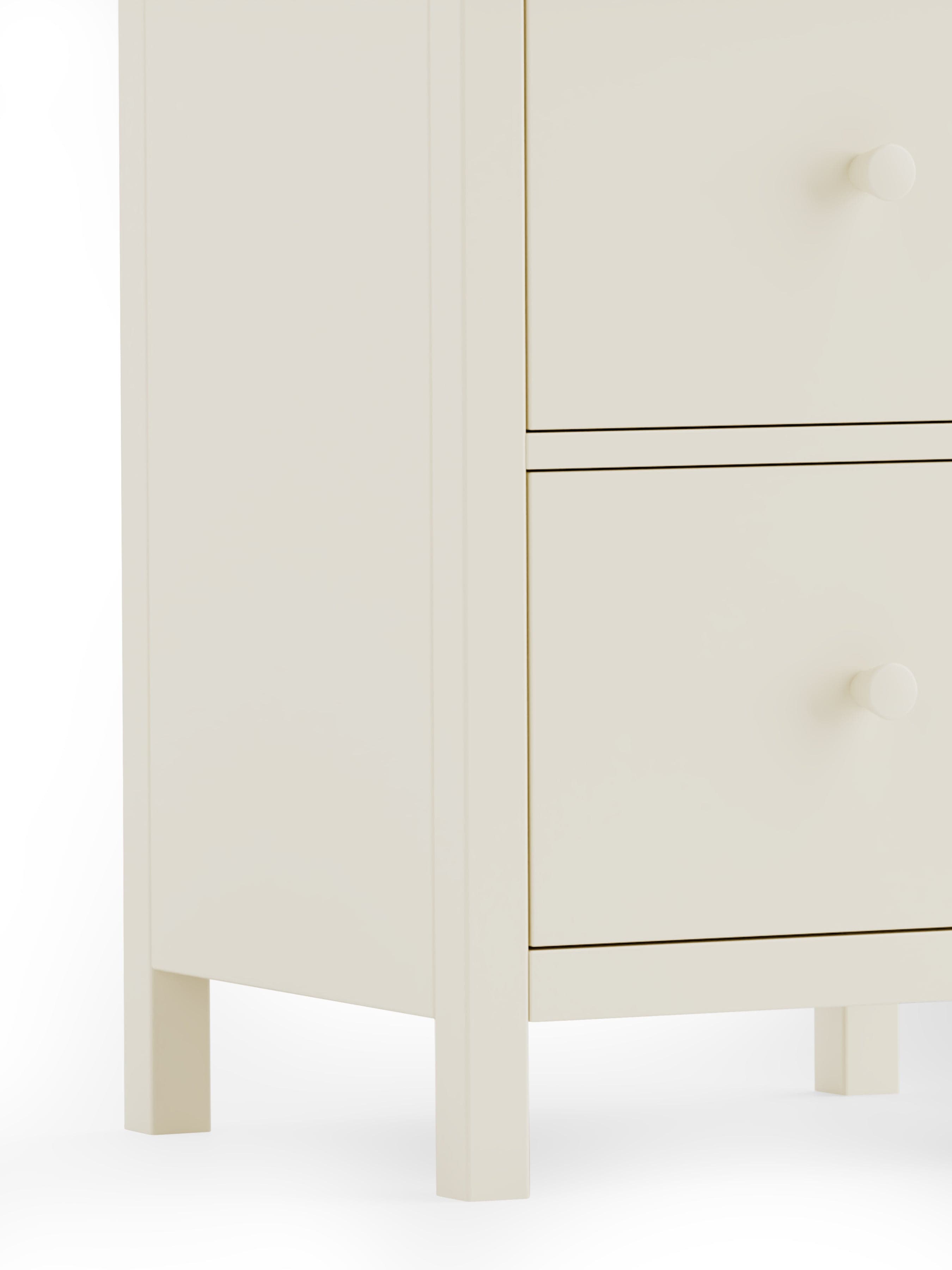 Julian Bowen Chest Of Drawers Coxmoor 2 Drawer Bedside - Ivory and Oak Bed Kings