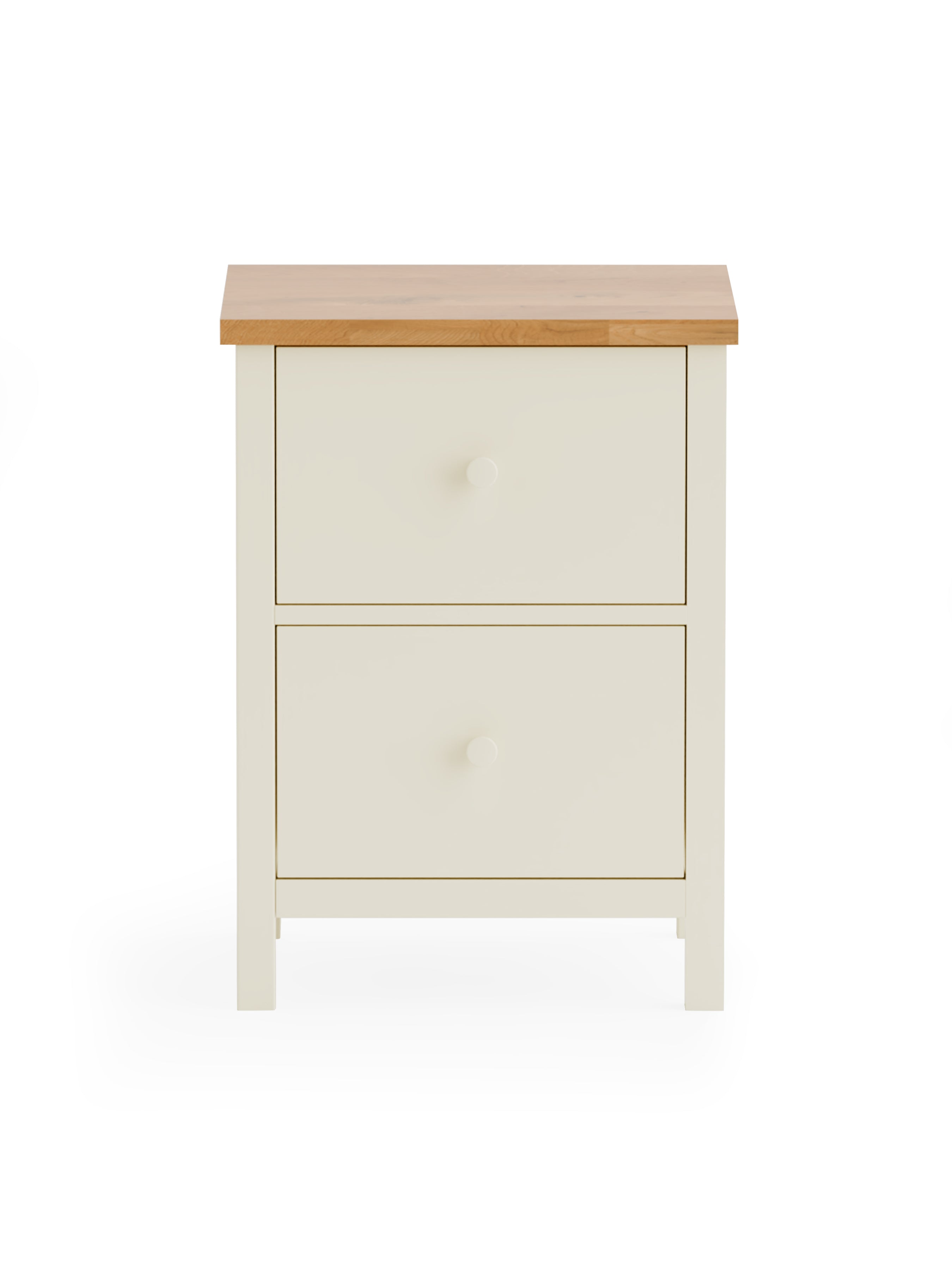 Julian Bowen Chest Of Drawers Coxmoor 2 Drawer Bedside - Ivory and Oak Bed Kings