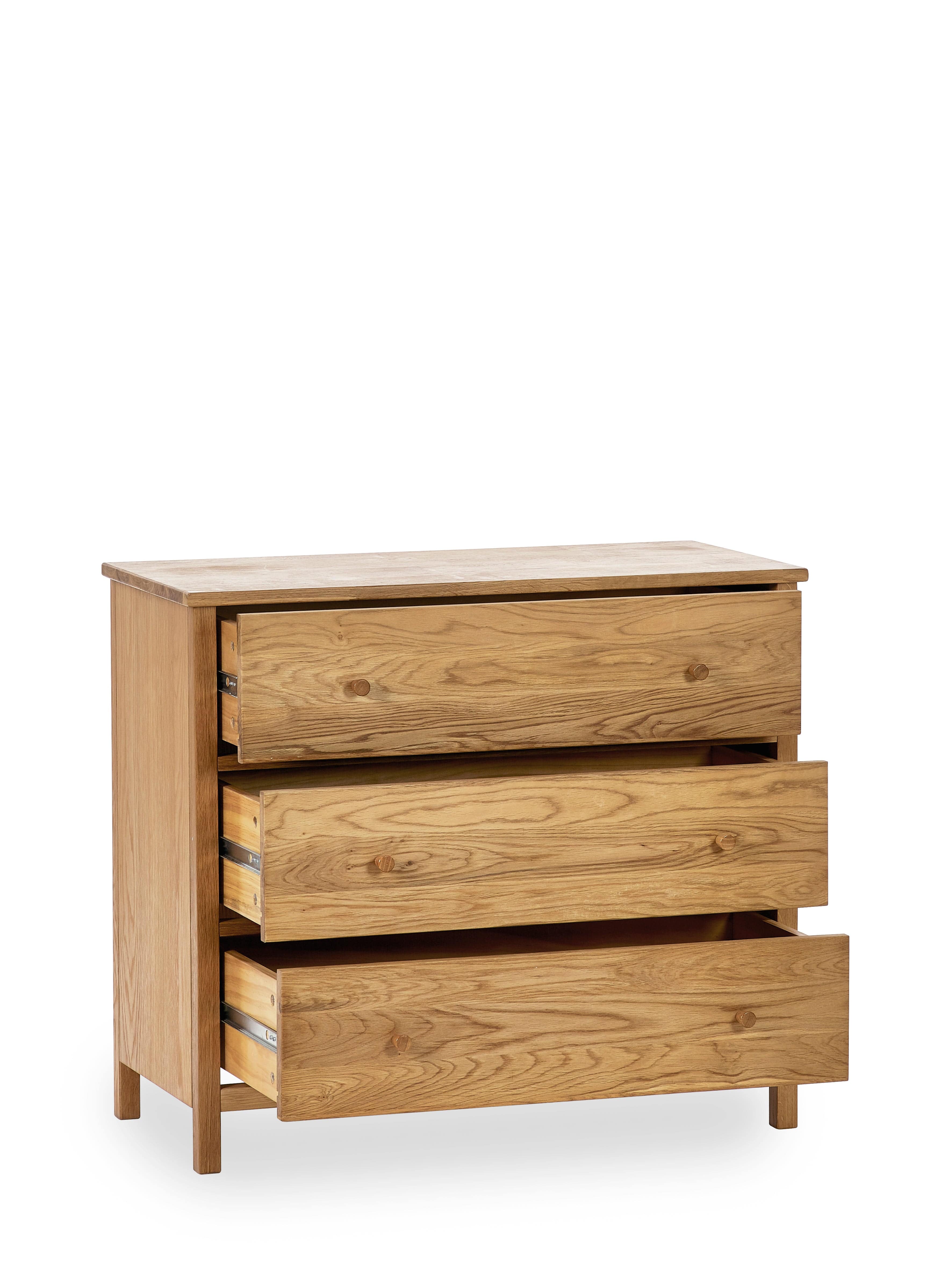 Julian Bowen Chest Of Drawers Coxmoor 3 Drawer Chest - Oak Bed Kings