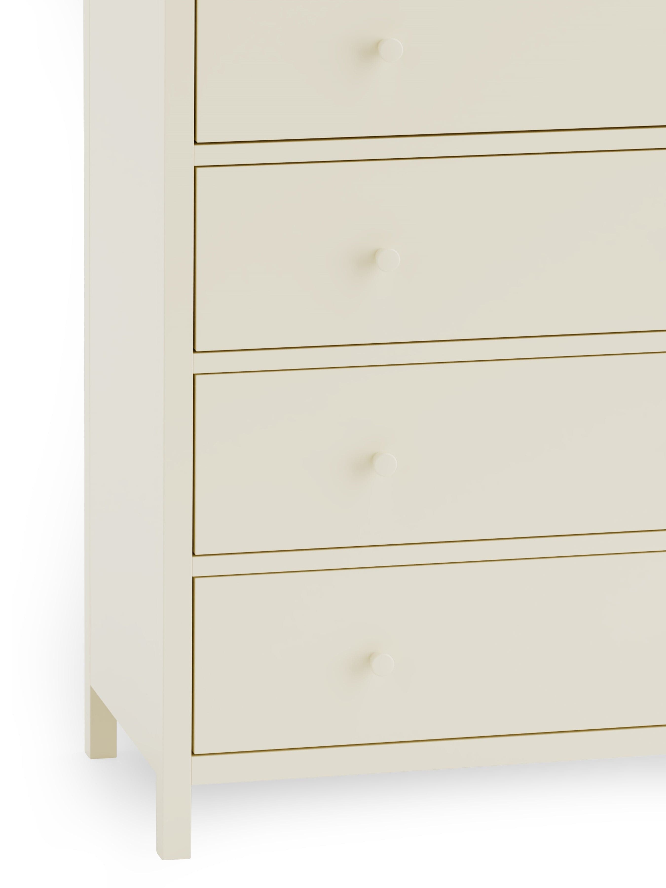 Julian Bowen Chest Of Drawers Coxmoor 5 Drawer Wide Chest - Ivory and Oak Bed Kings