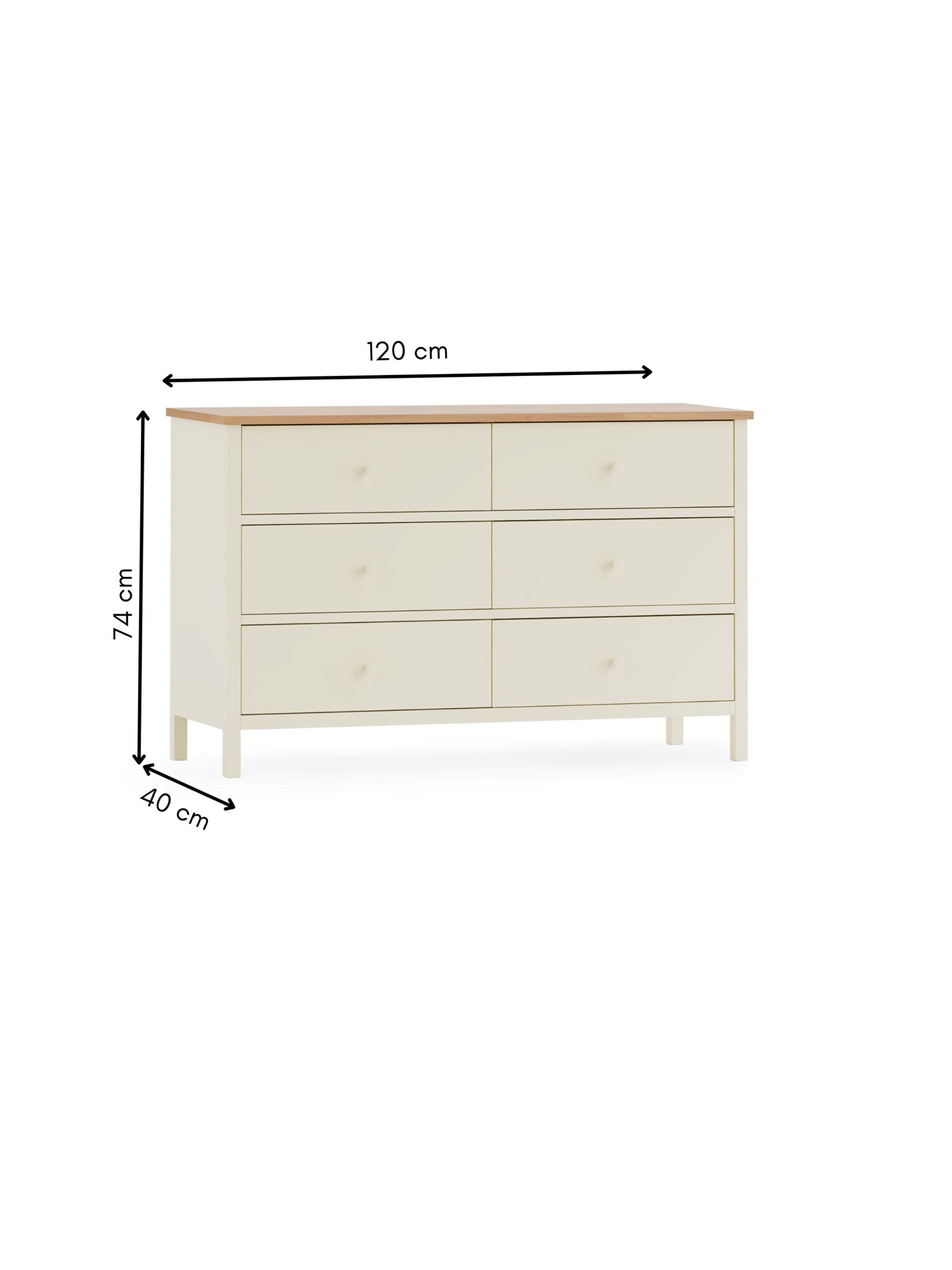 Julian Bowen Chest Of Drawers Coxmoor 6 Drawer Chest - Ivory and Oak Bed Kings