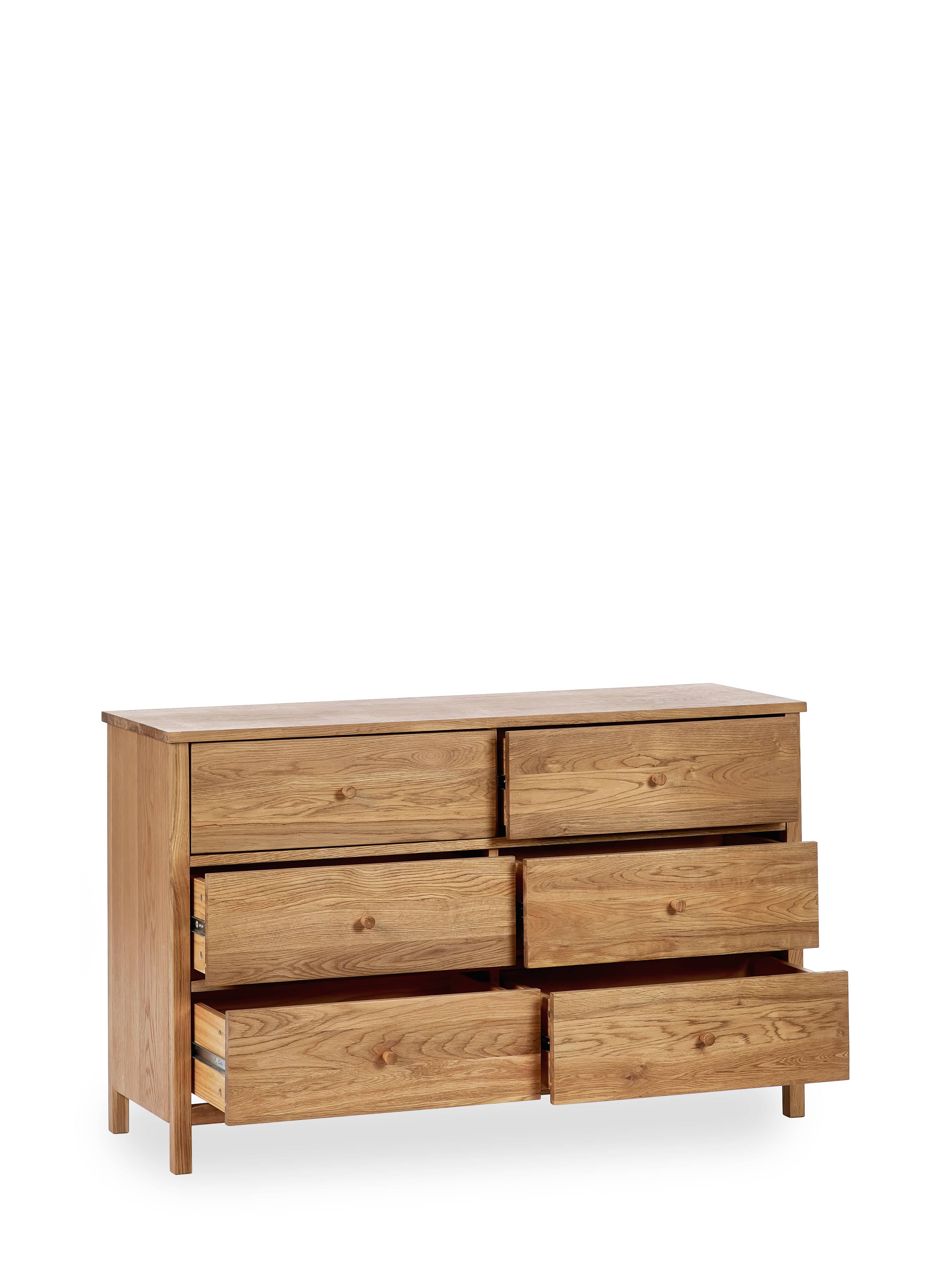 Julian Bowen Chest Of Drawers Coxmoor 6 Drawer Chest - Oak Bed Kings