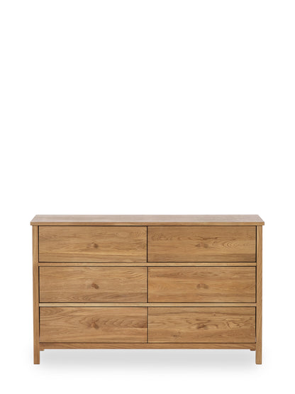 Julian Bowen Chest Of Drawers Coxmoor 6 Drawer Chest - Oak Bed Kings