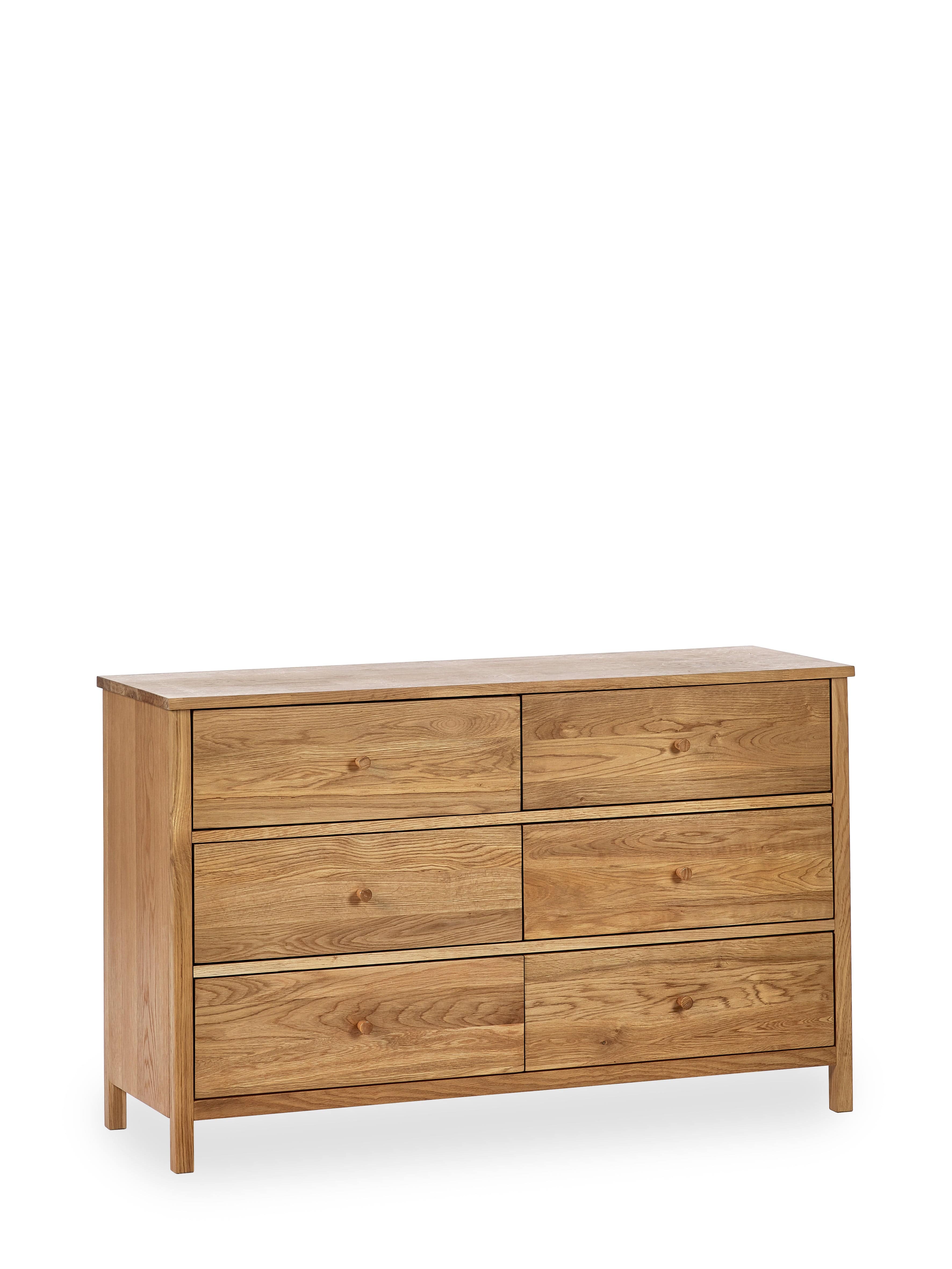 Julian Bowen Chest Of Drawers Coxmoor 6 Drawer Chest - Oak Bed Kings