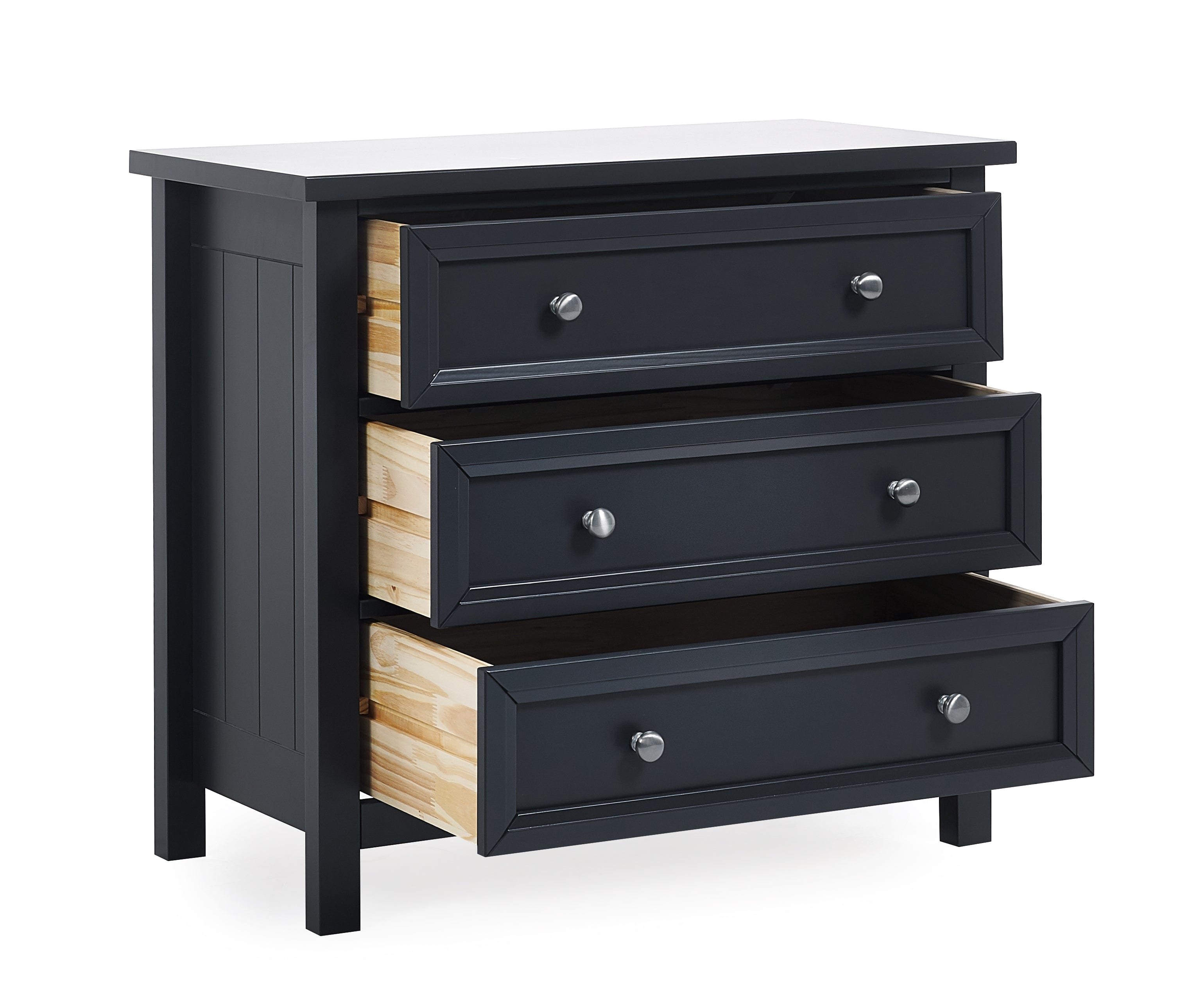 Julian Bowen Chest Of Drawers Maine 3 Drawer Chest - Anthracite Bed Kings