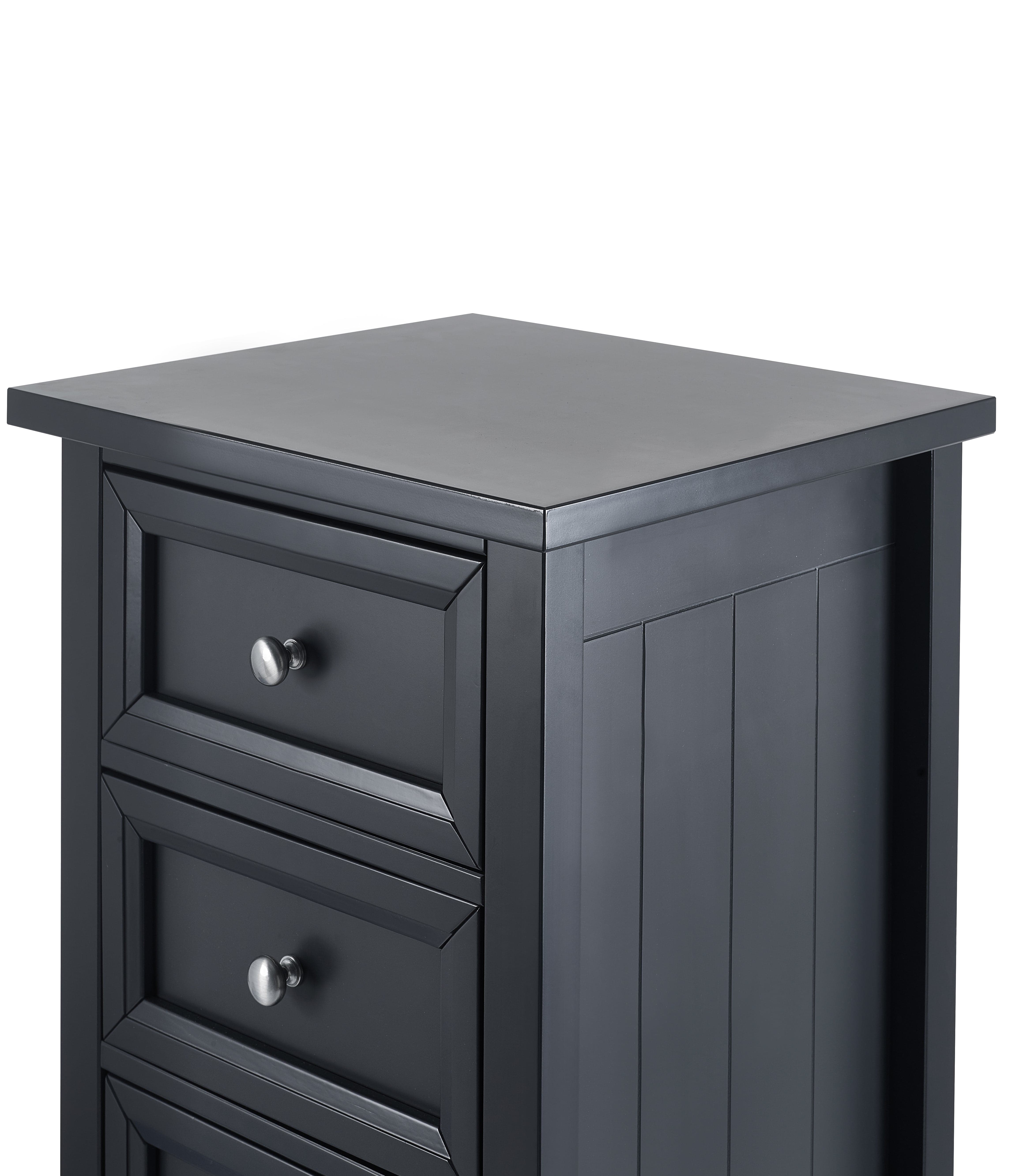 Julian Bowen Chest Of Drawers Maine 5 Drawer Tall Chest - Anthracite Bed Kings