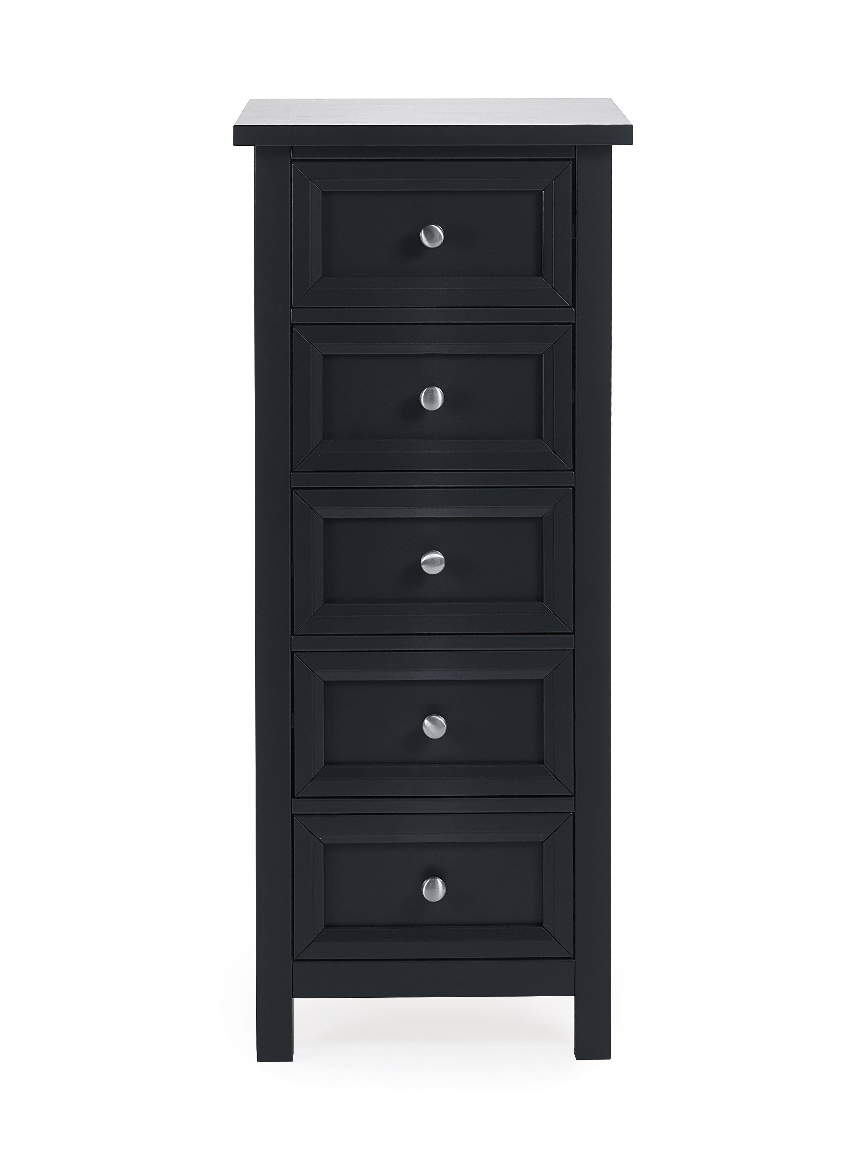 Julian Bowen Chest Of Drawers Maine 5 Drawer Tall Chest - Anthracite Bed Kings