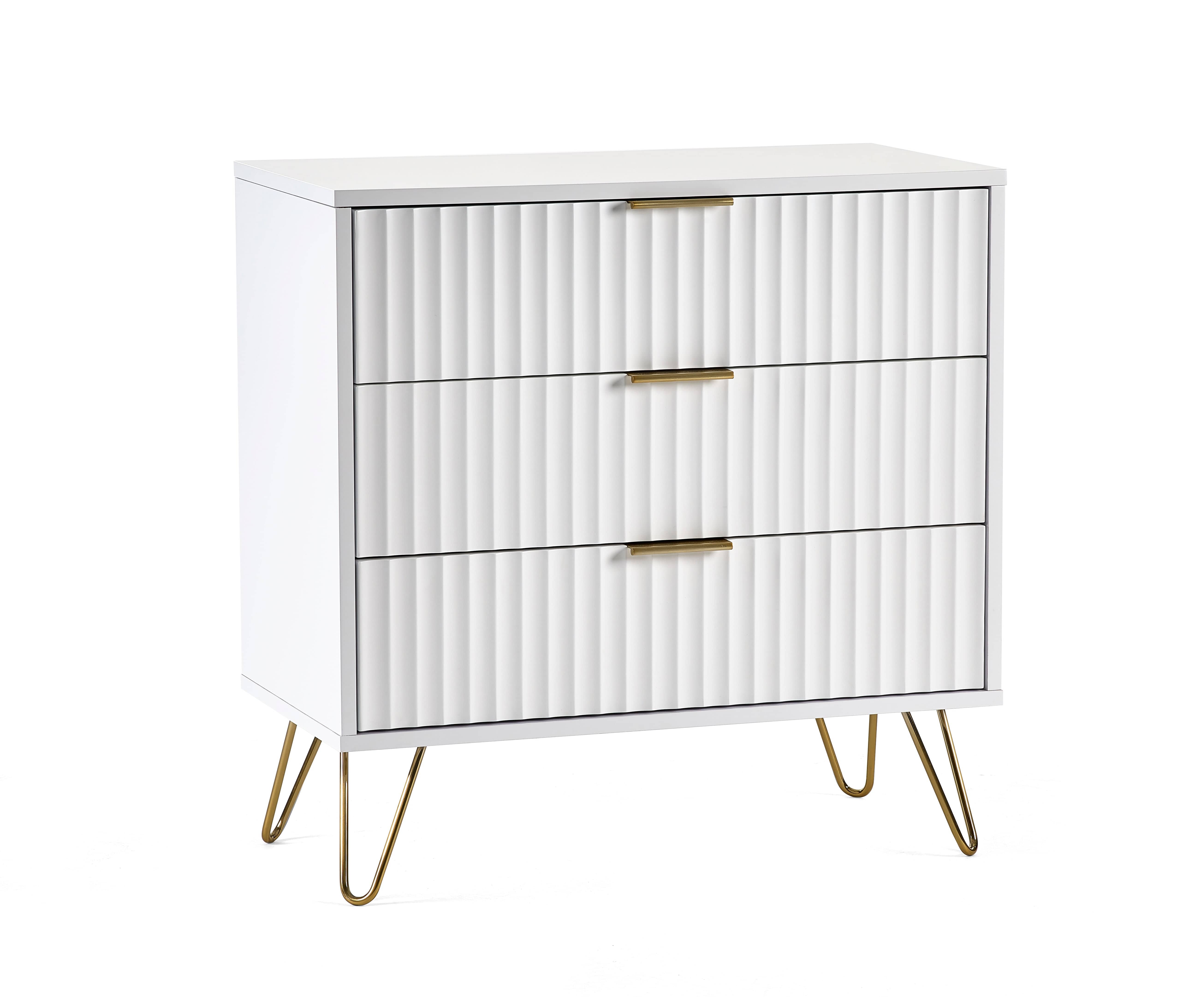 Julian Bowen Chest Of Drawers Murano 3 Drawer Chest - Matt White Bed Kings