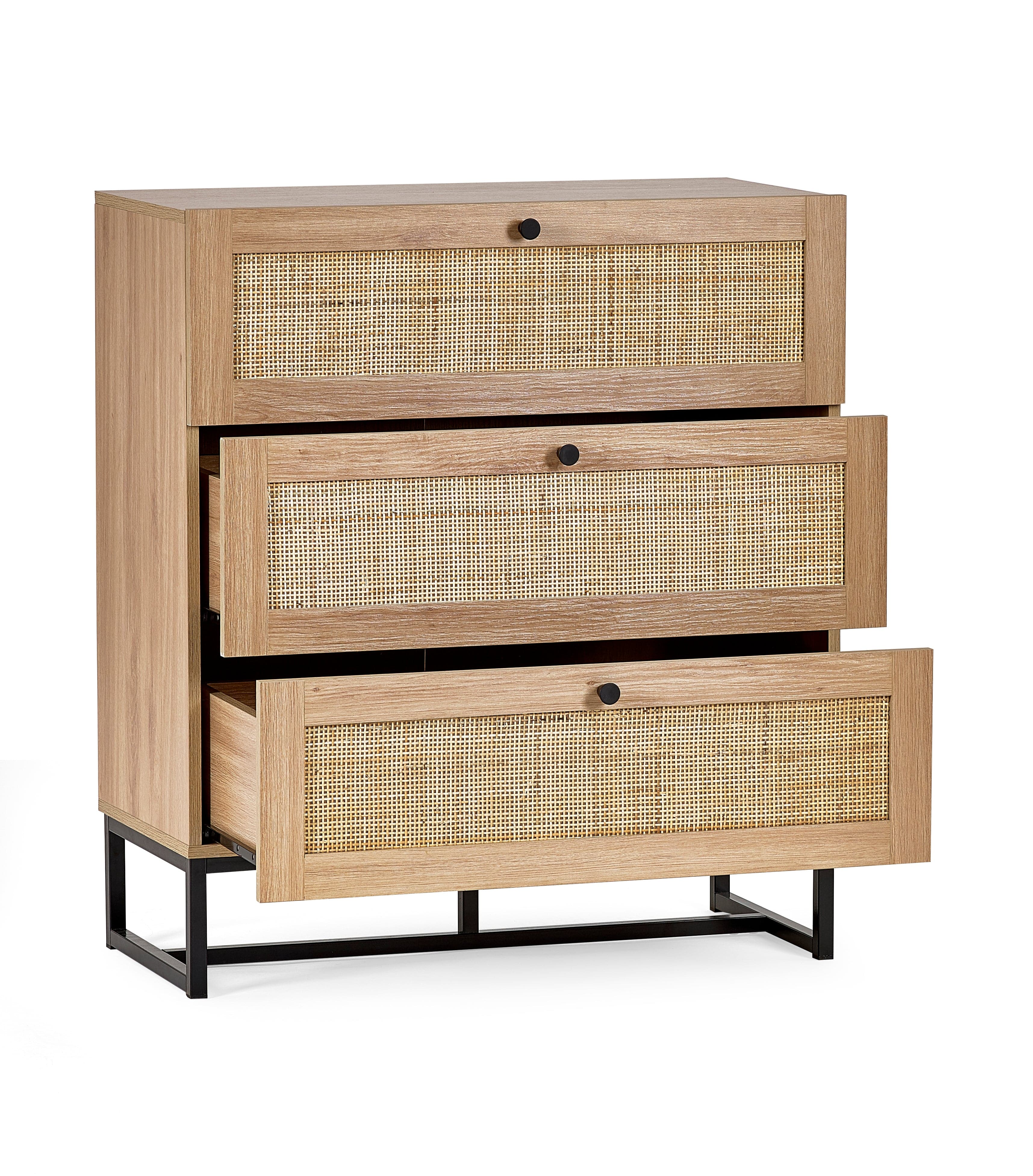 Julian Bowen Chest Of Drawers Padstow 3 Drawer Chest - Oak Bed Kings