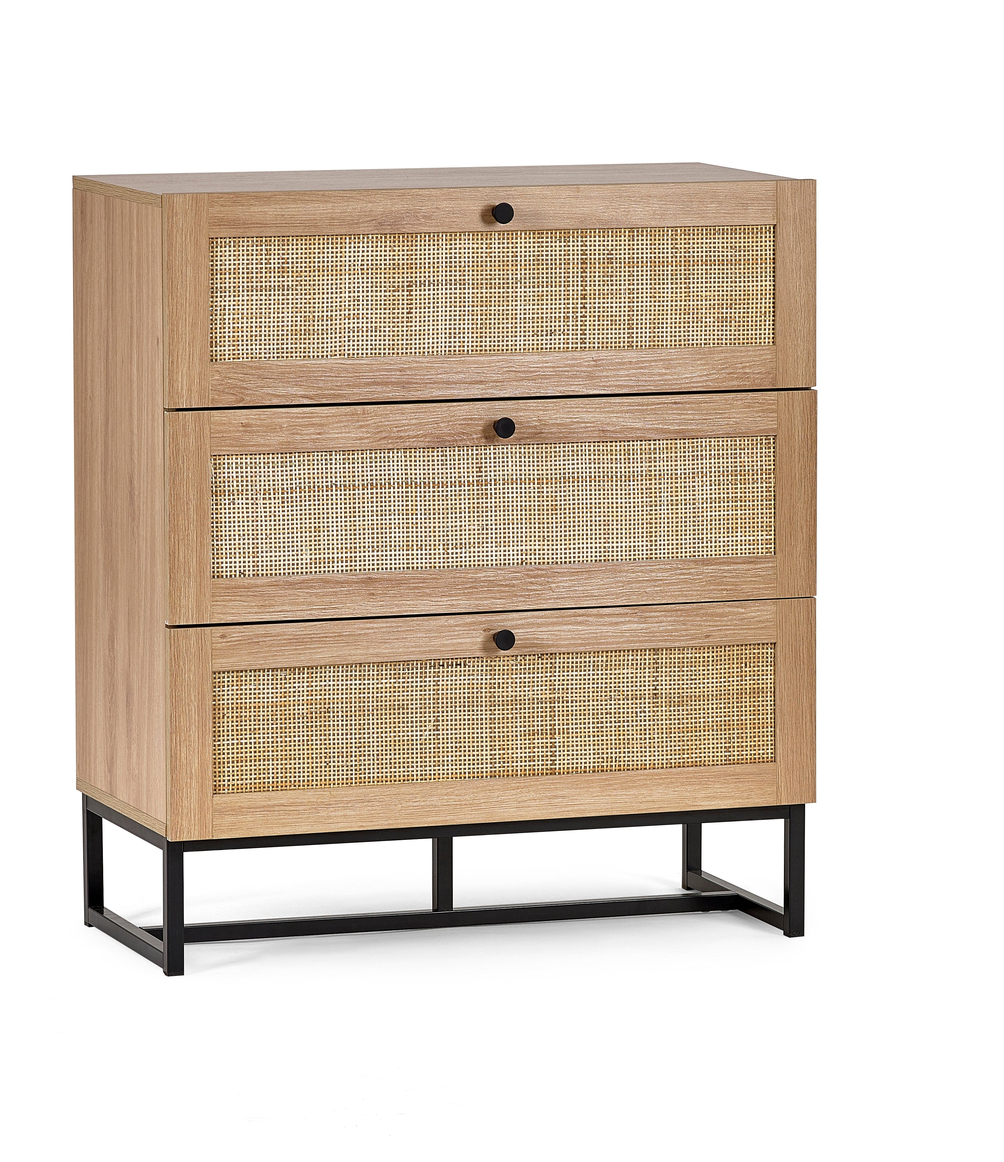 Julian Bowen Chest Of Drawers Padstow 3 Drawer Chest - Oak Bed Kings