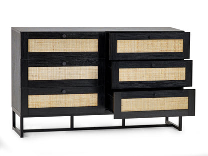 Julian Bowen Chest Of Drawers Padstow 6 Drawer Chest - Black Bed Kings