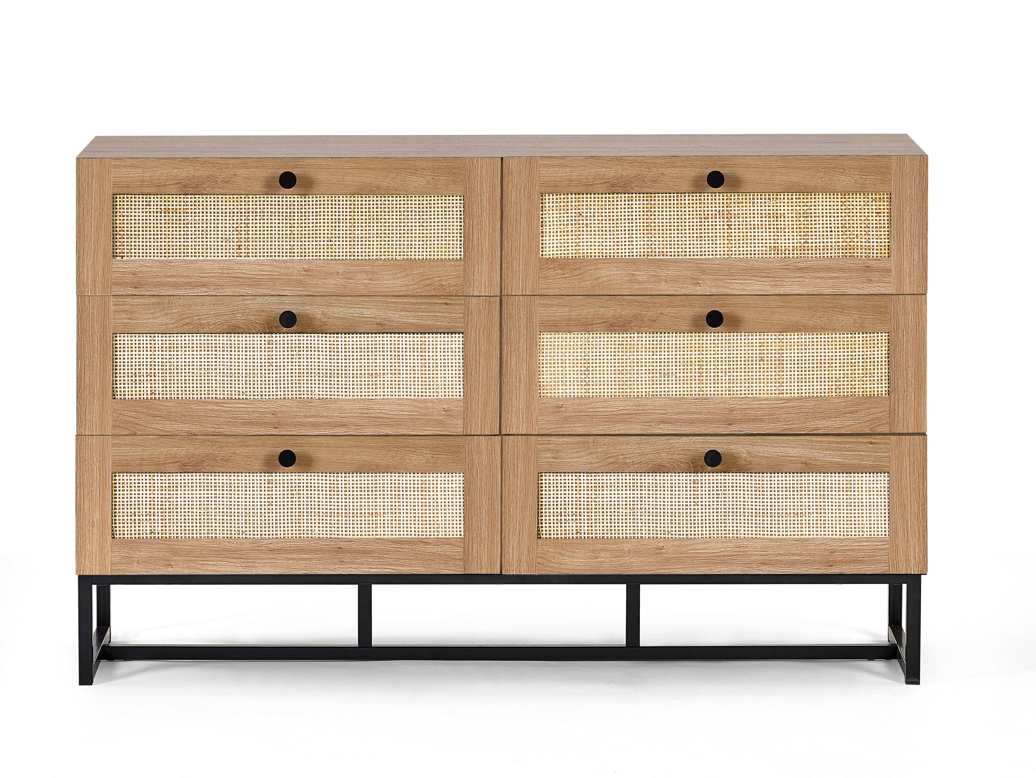 Julian Bowen Chest Of Drawers Padstow 6 Drawer Chest - Oak Bed Kings