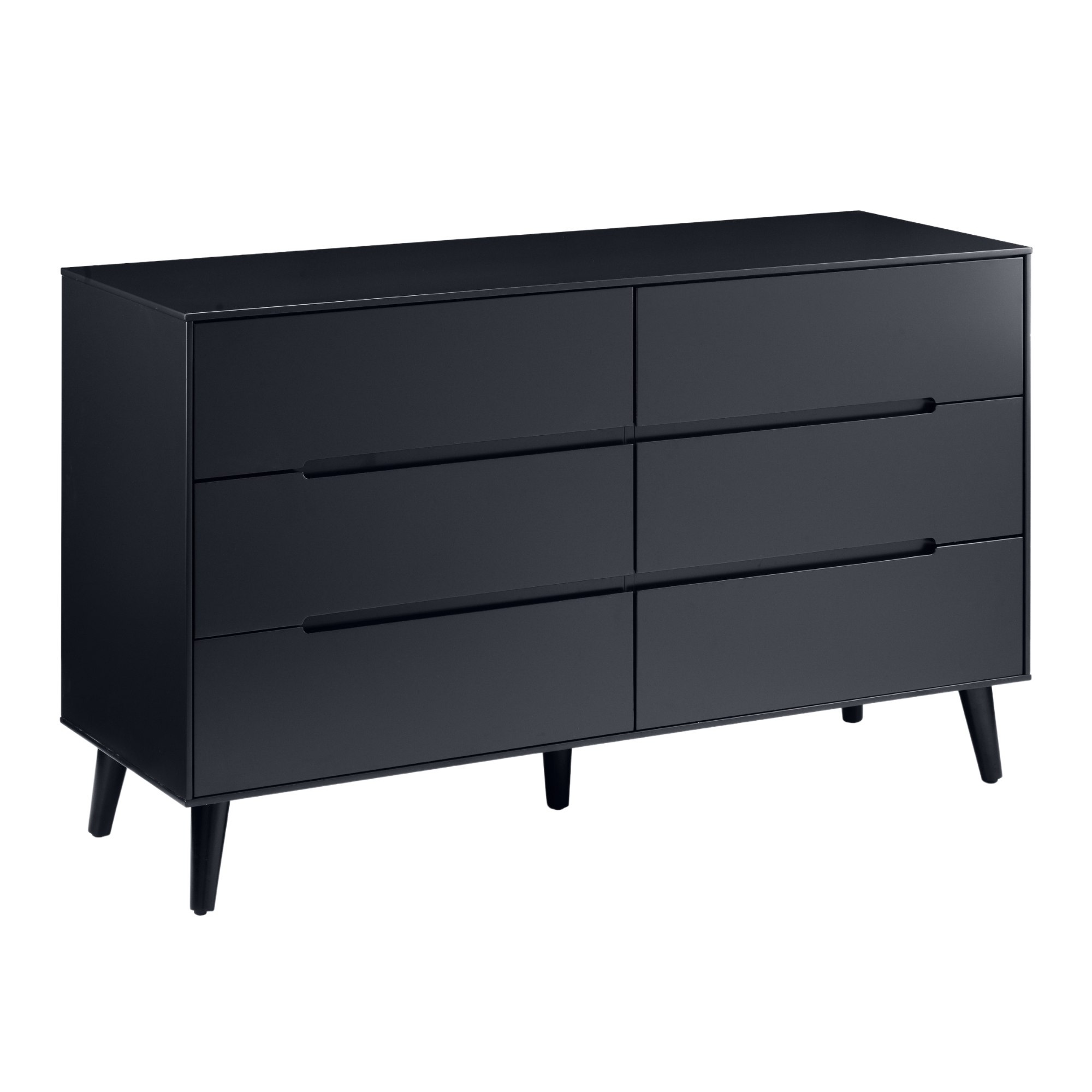 Julian Bowen Chest Of Drawers Single 90cm 3ft Alicia 6 Drawer Wide Chest - Anthracite Bed Kings