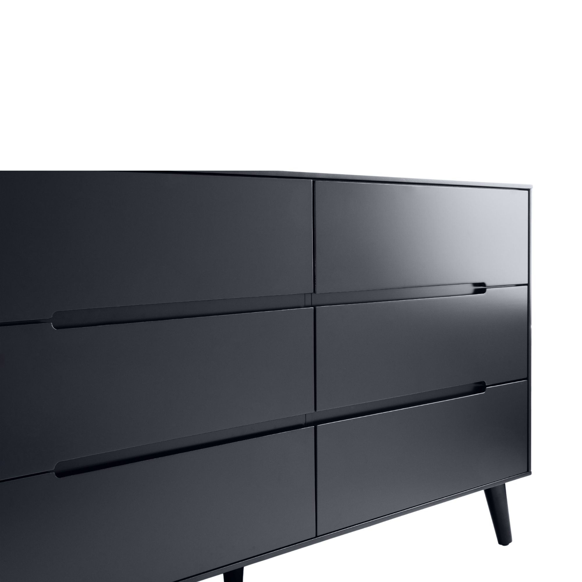 Julian Bowen Chest Of Drawers Single 90cm 3ft Alicia 6 Drawer Wide Chest - Anthracite Bed Kings