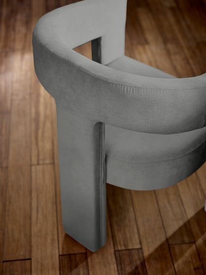 Elara Grey Chenille Upholstered  Chair