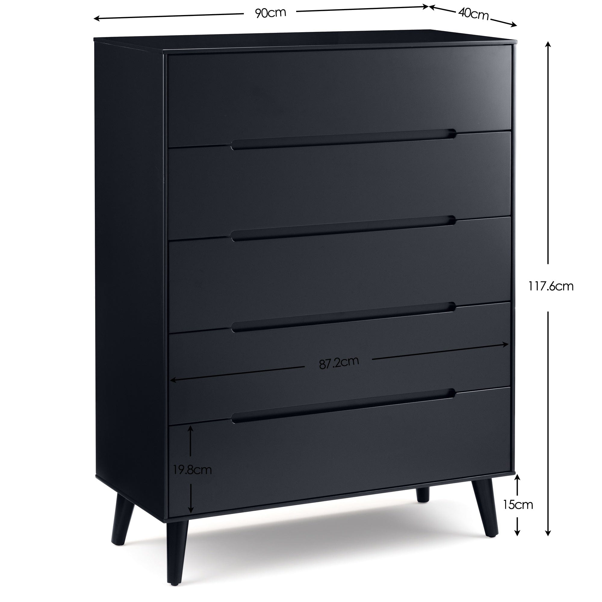 Alicia 5 Drawer Chest - Anthracite