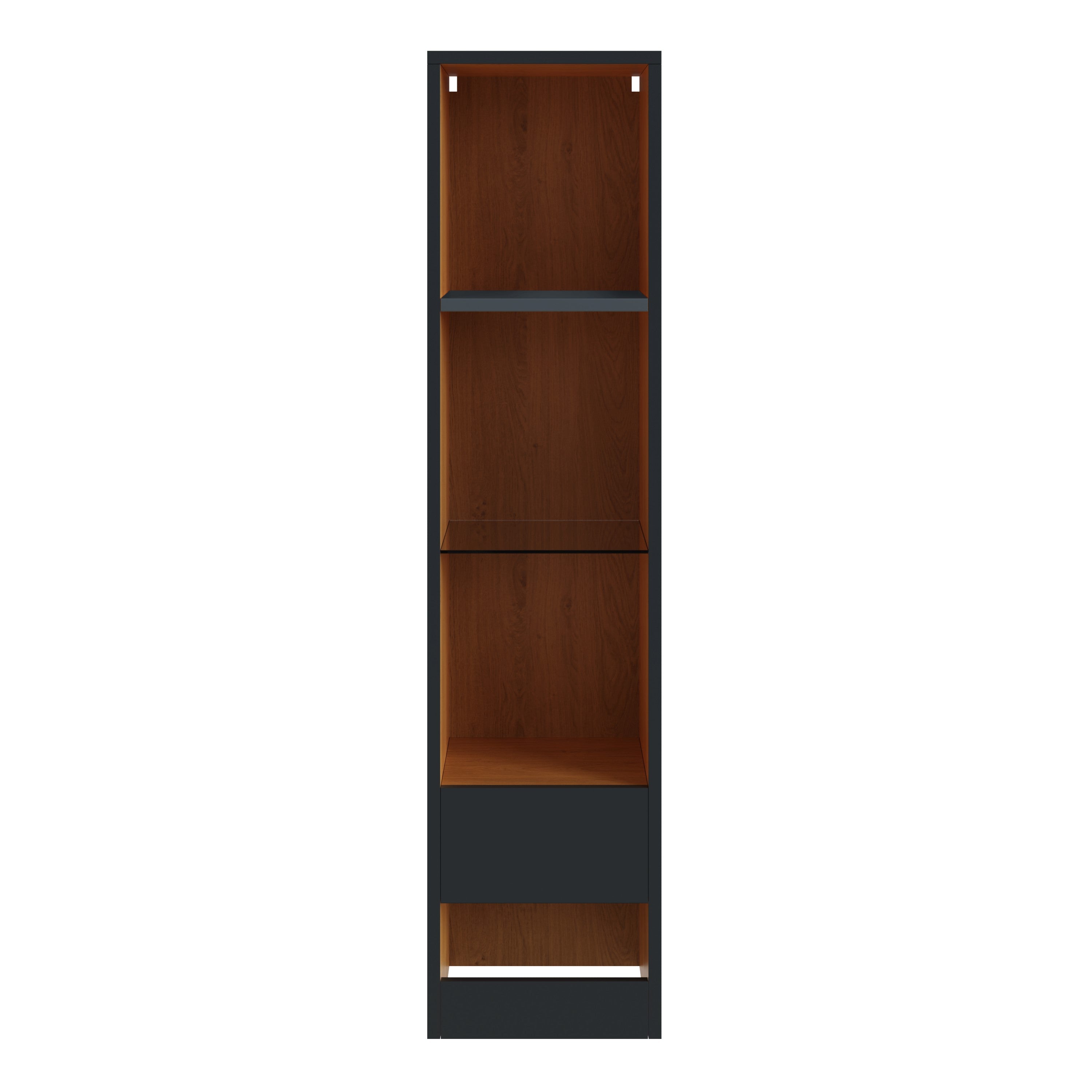 Leon Tall Shelf Unit With LED Anthracite/Oak