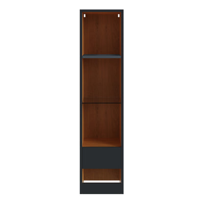 Leon Tall Shelf Unit With LED Anthracite/Oak