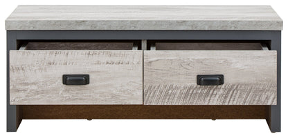 GFW Coffee Table Boston 2 Drawer Coffee Table Grey Bed Kings