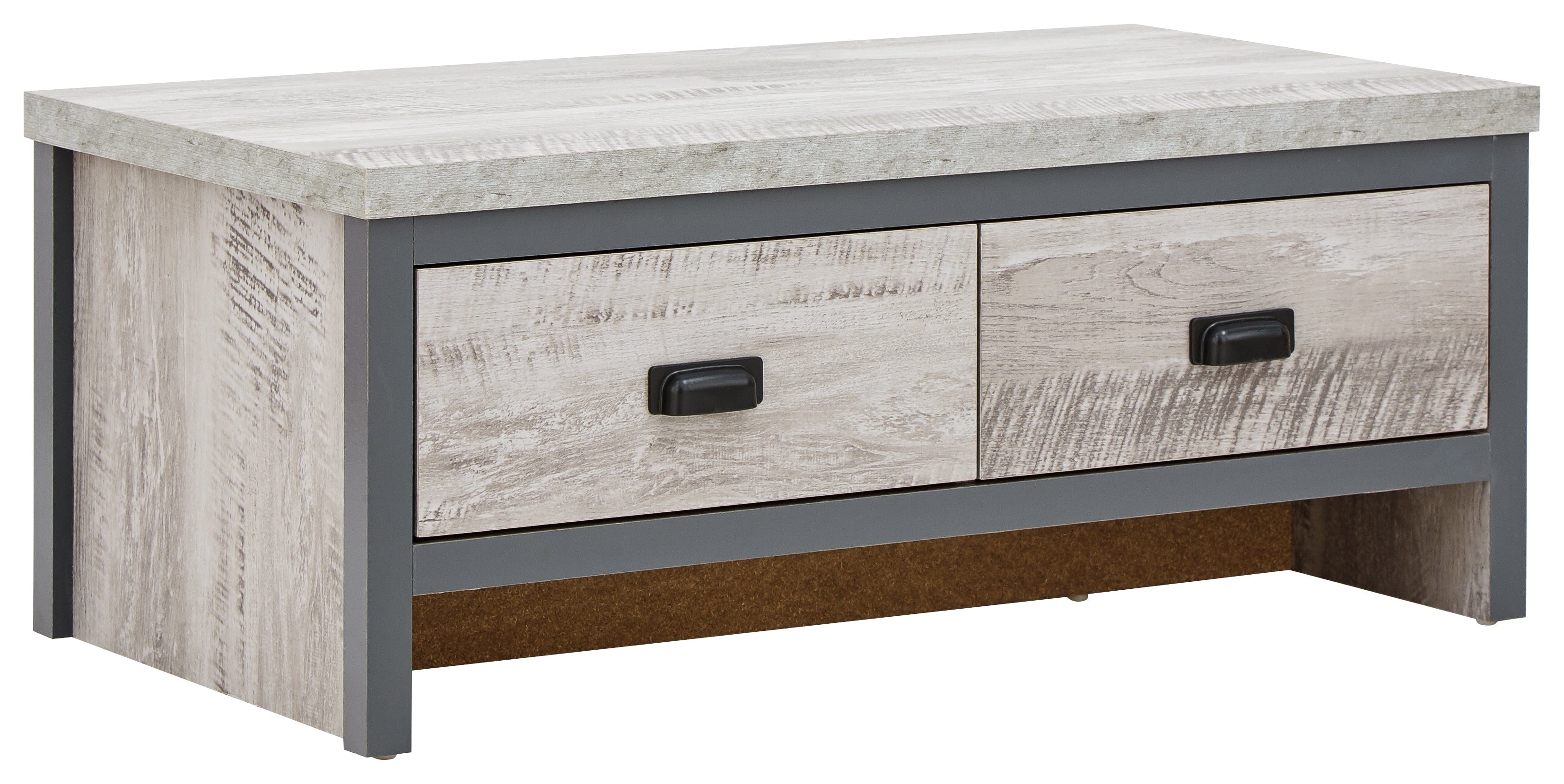 GFW Coffee Table Boston 2 Drawer Coffee Table Grey Bed Kings