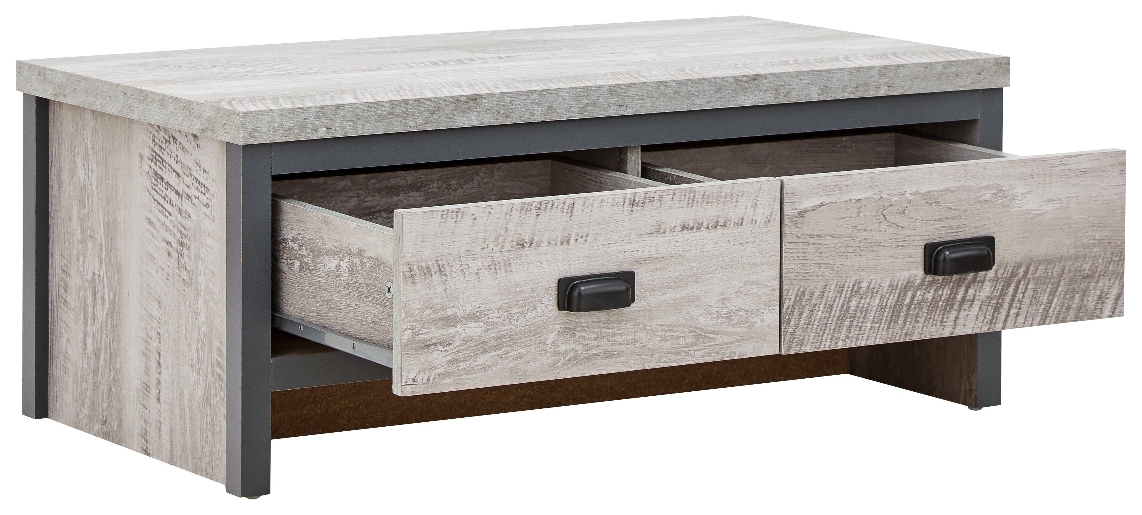 GFW Coffee Table Boston 2 Drawer Coffee Table Grey Bed Kings