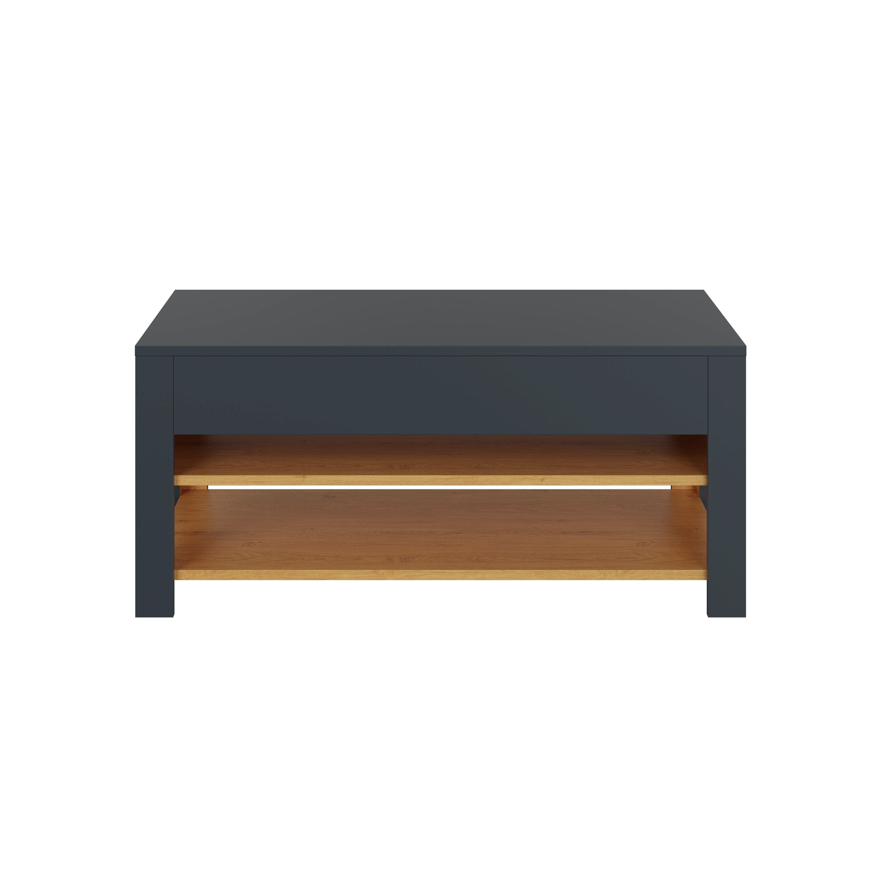 GFW Coffee Table Leon Coffee Table With LED Anthracite/Oak Bed Kings