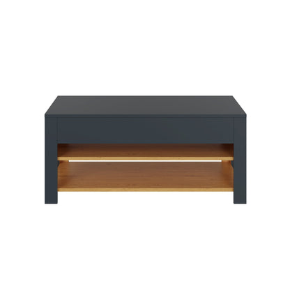 GFW Coffee Table Leon Coffee Table With LED Anthracite/Oak Bed Kings