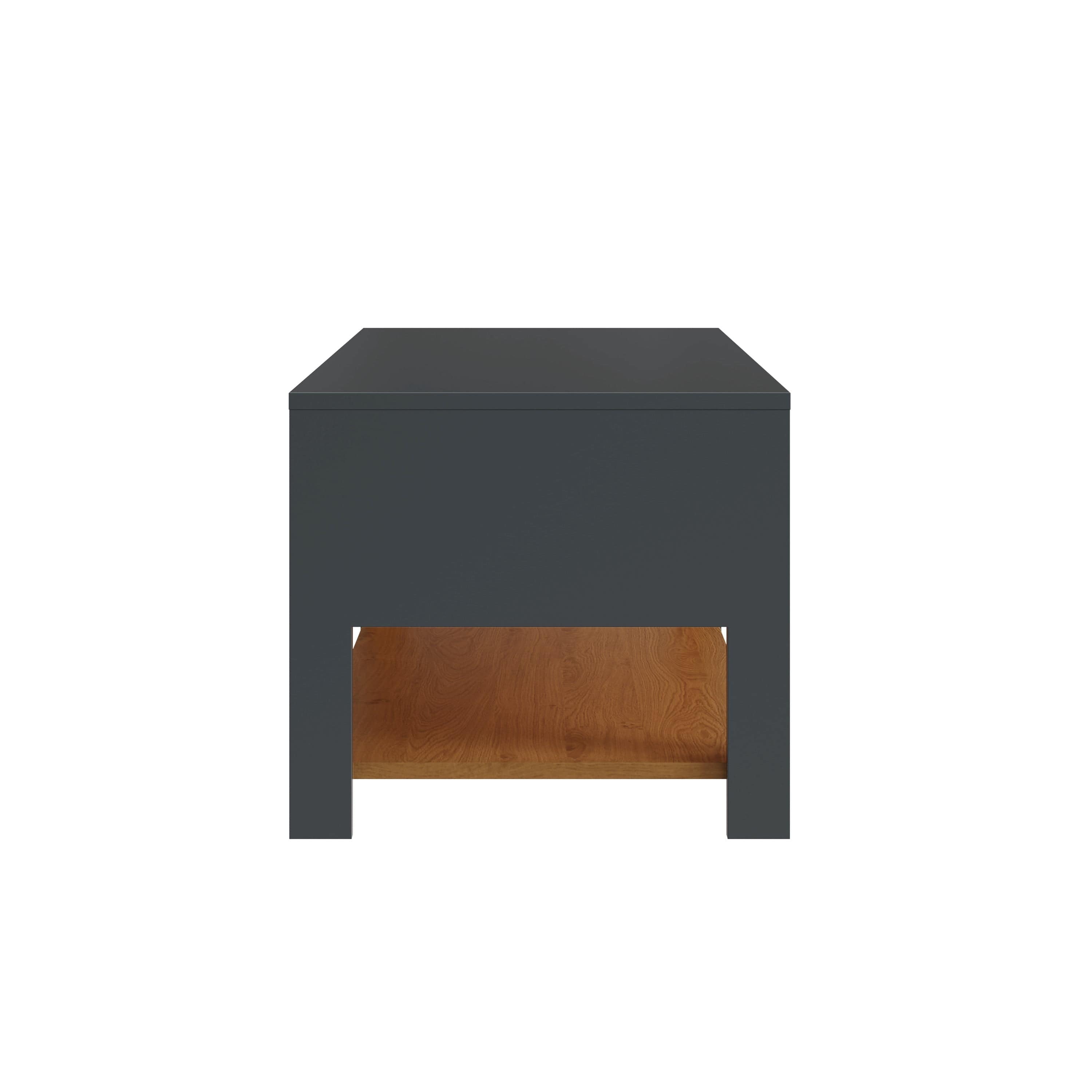 GFW Coffee Table Leon Coffee Table With LED Anthracite/Oak Bed Kings