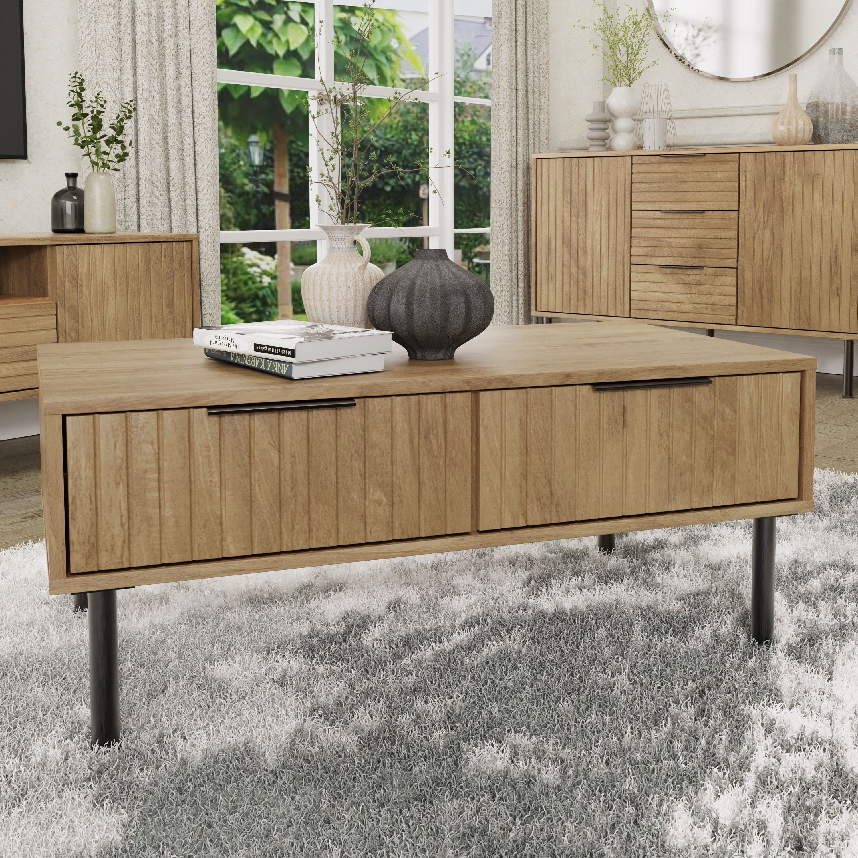 GFW Coffee Table Nervata Coffee Table Oak Bed Kings