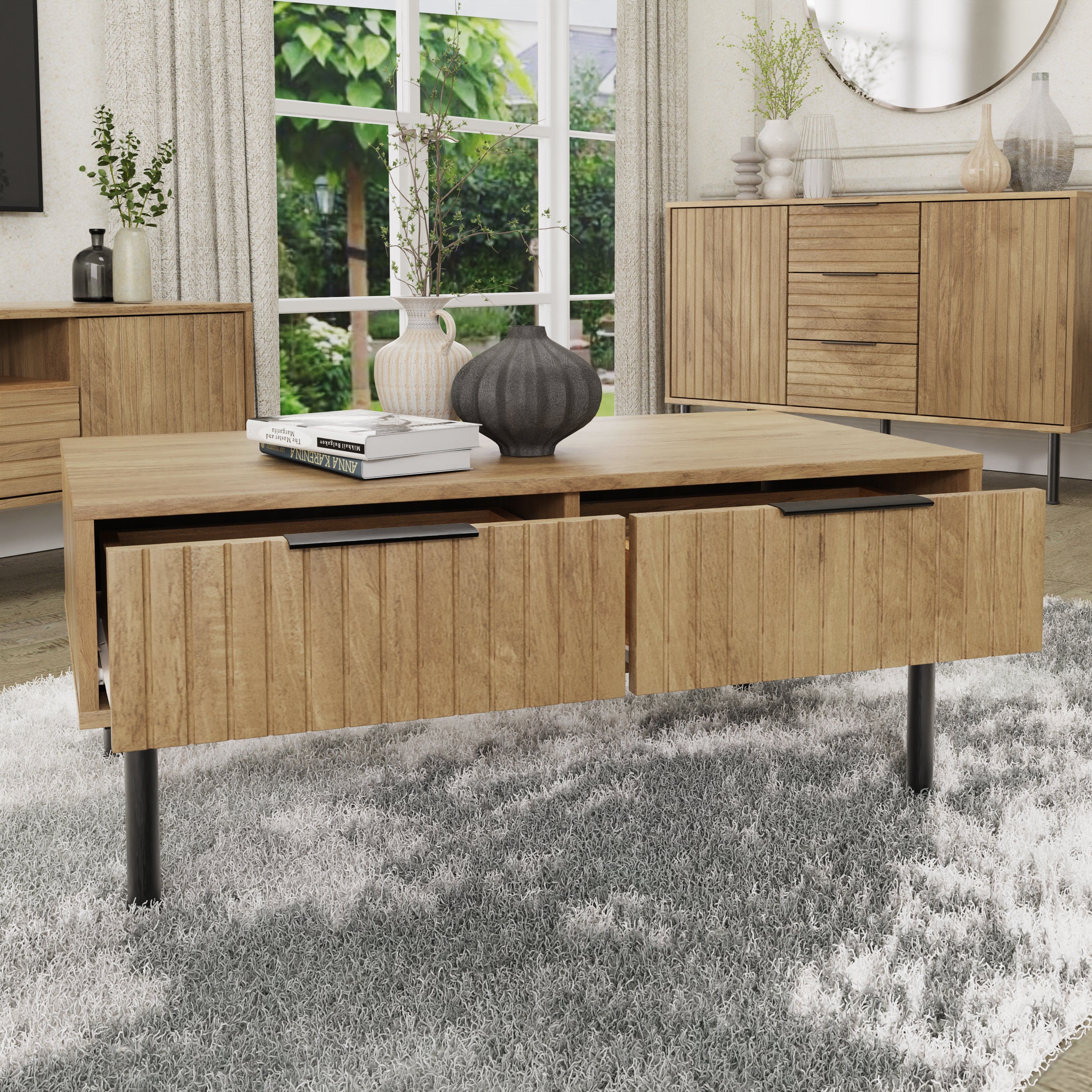 GFW Coffee Table Nervata Coffee Table Oak Bed Kings