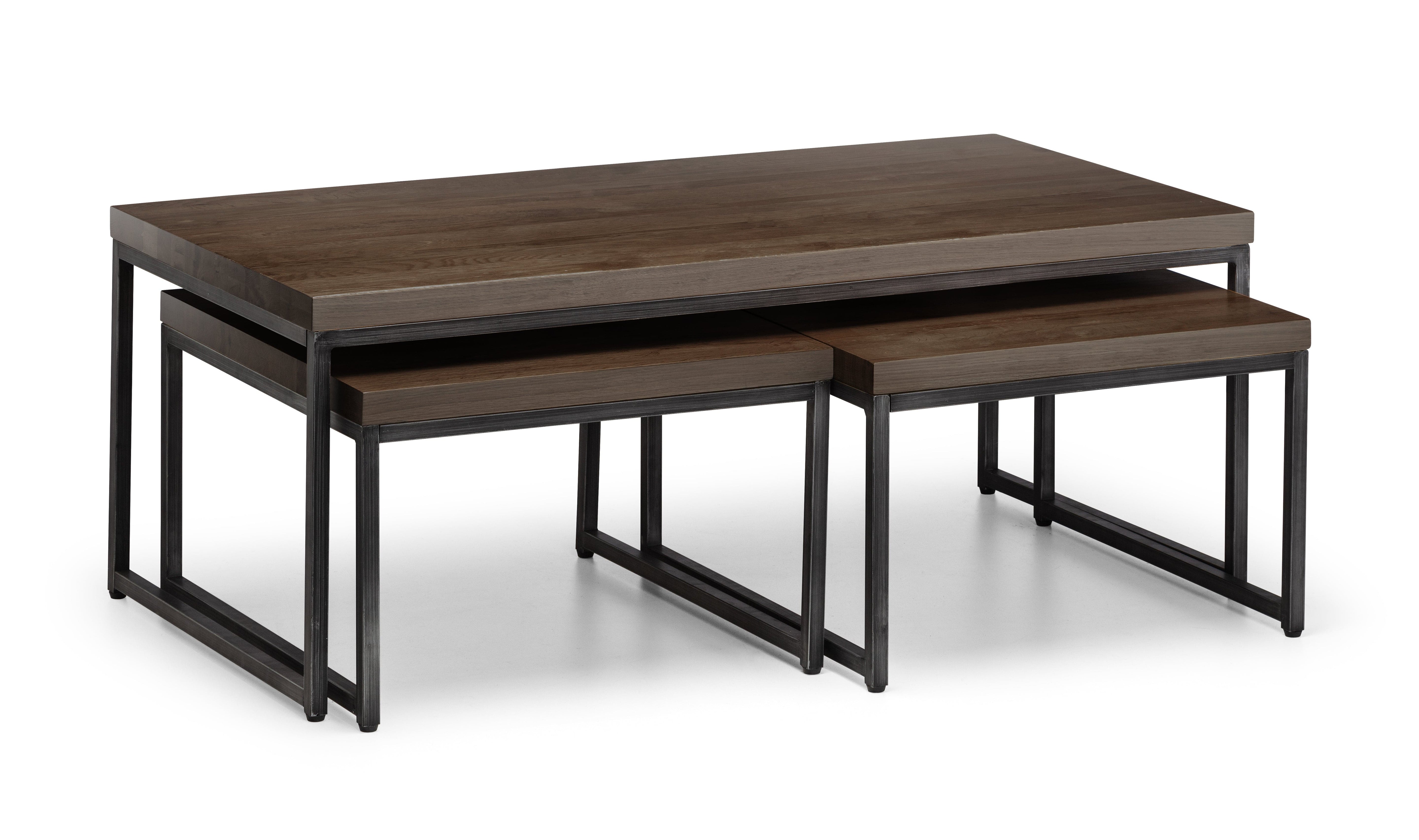 Julian Bowen Coffee Table Brooklyn Nesting Coffee Tables - Dark Oak Bed Kings