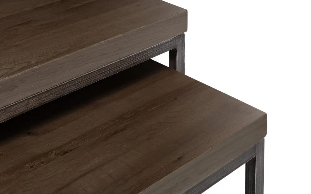 Julian Bowen Coffee Table Brooklyn Nesting Coffee Tables - Dark Oak Bed Kings