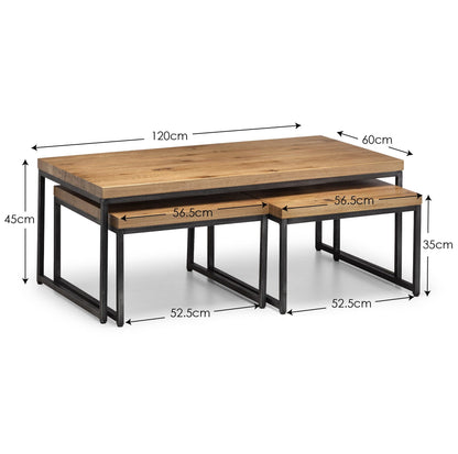 Julian Bowen Coffee Table Brooklyn Oak Nesting Coffee Tables Bed Kings